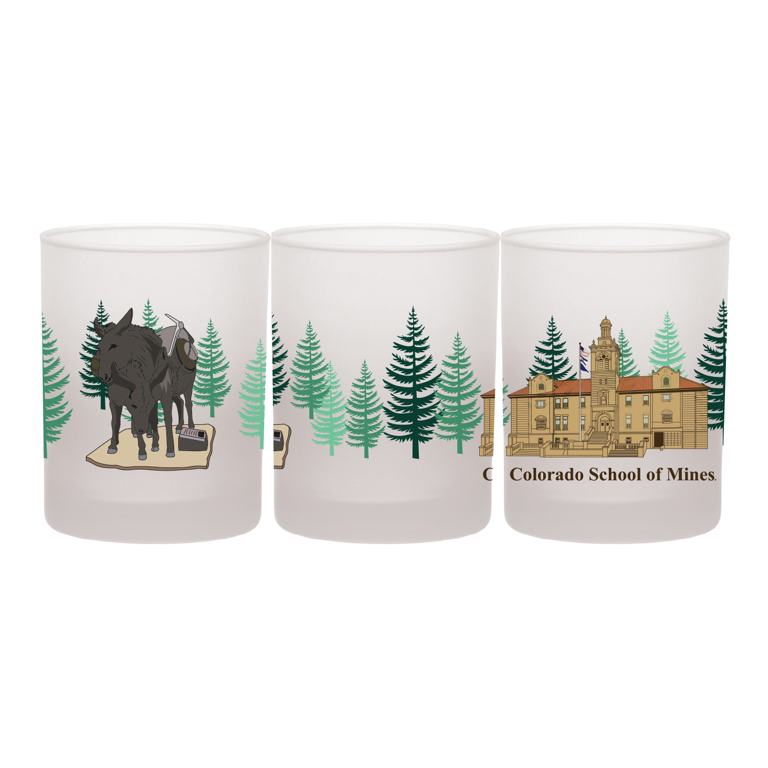 Colorado School of Mines 14 oz Frosted Rocks Glass