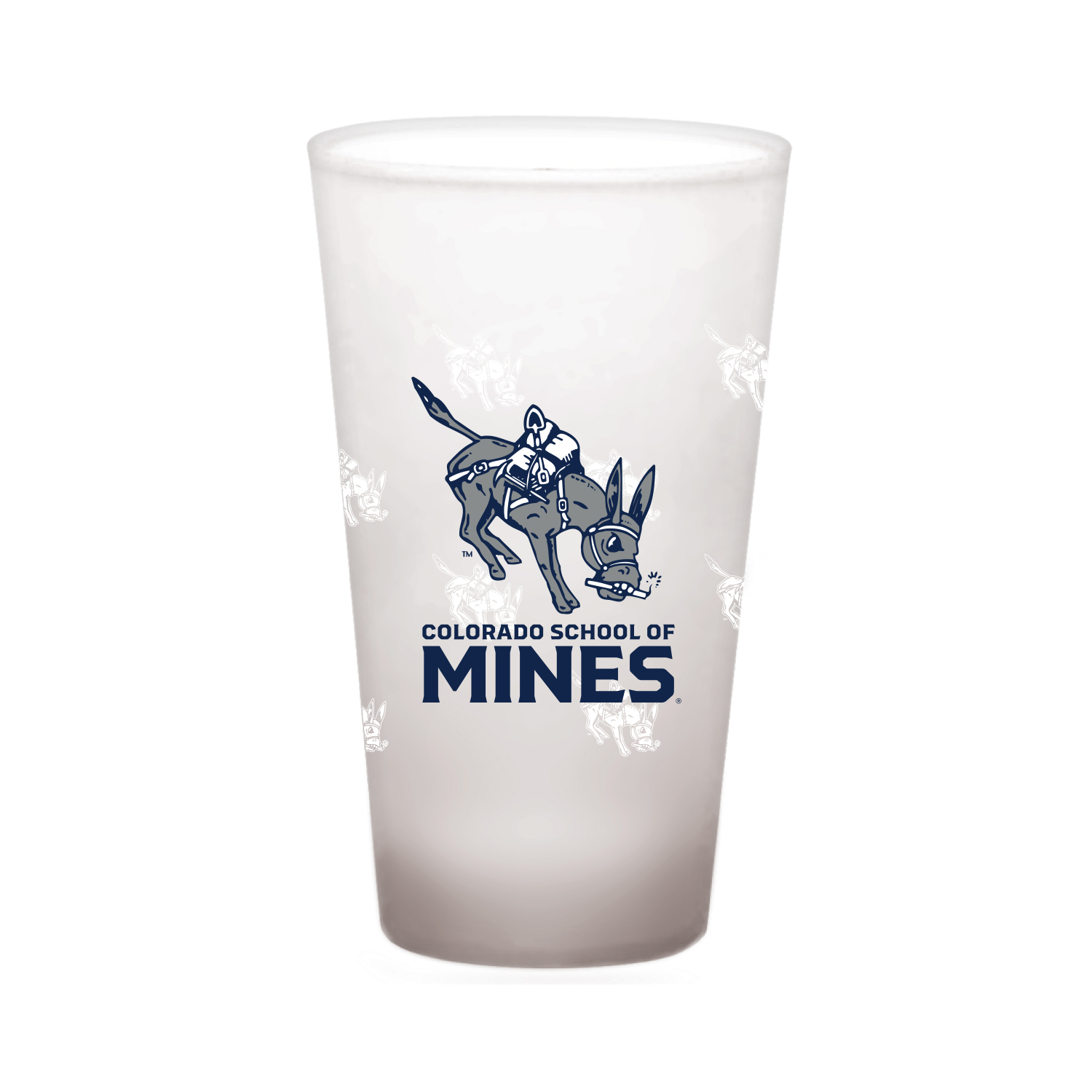 Colorado School of Mines 16 oz Frosted Pint Glass