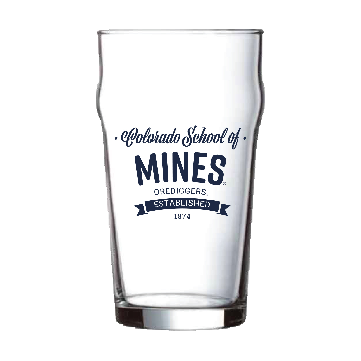 Colorado School of Mines 16 oz Lager Glass