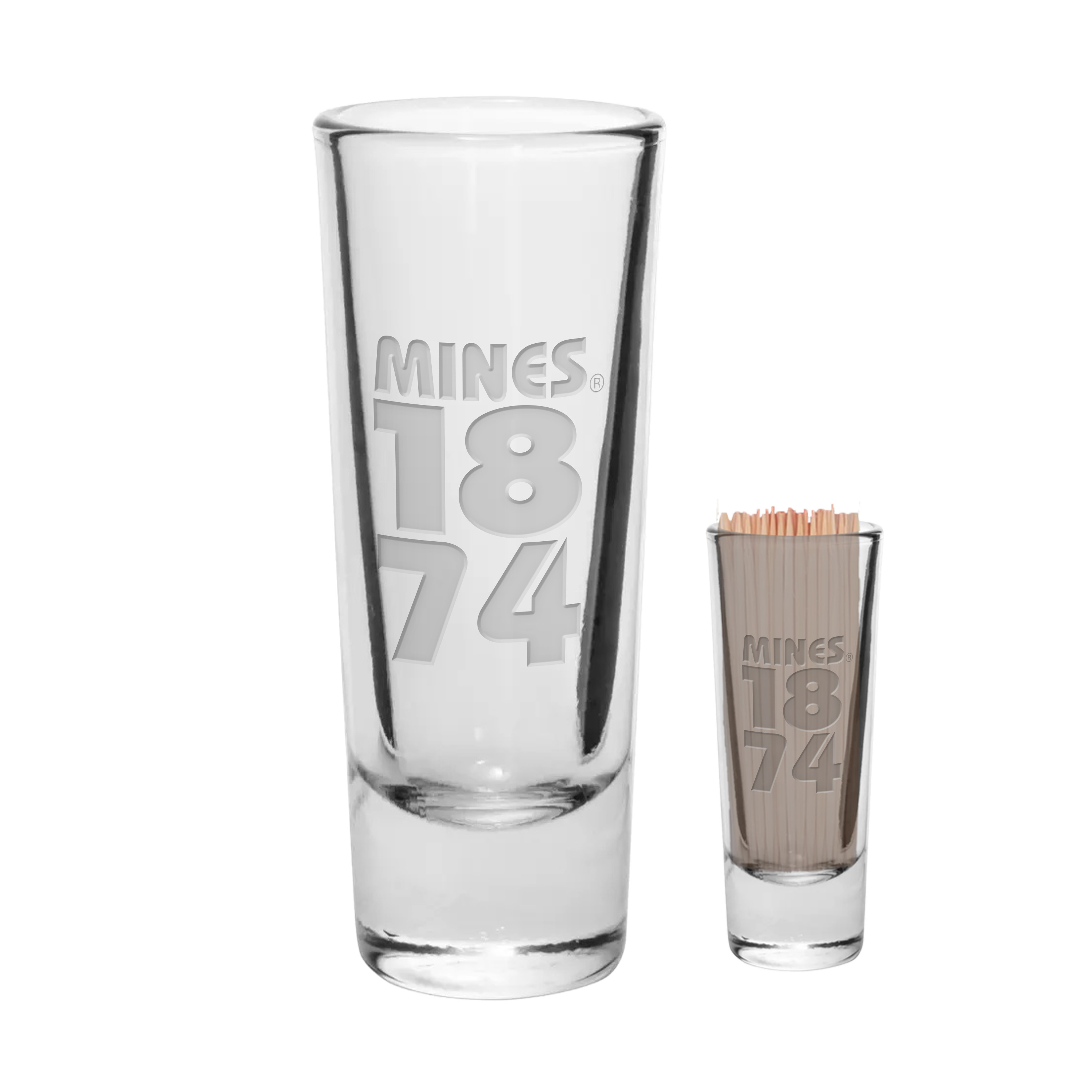 Mines Deep Etched Shot Glass