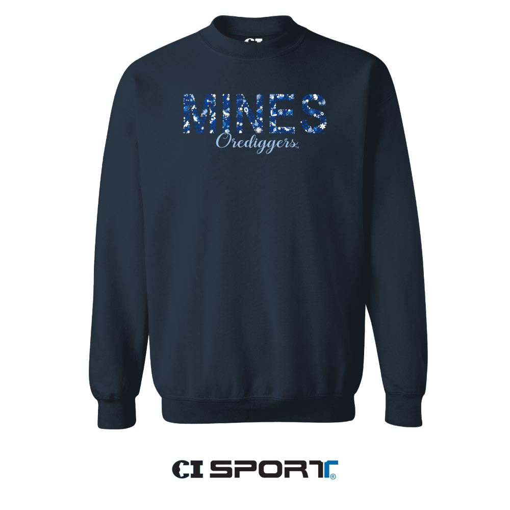 Mines Orediggers Floral Crew Sweatshirt