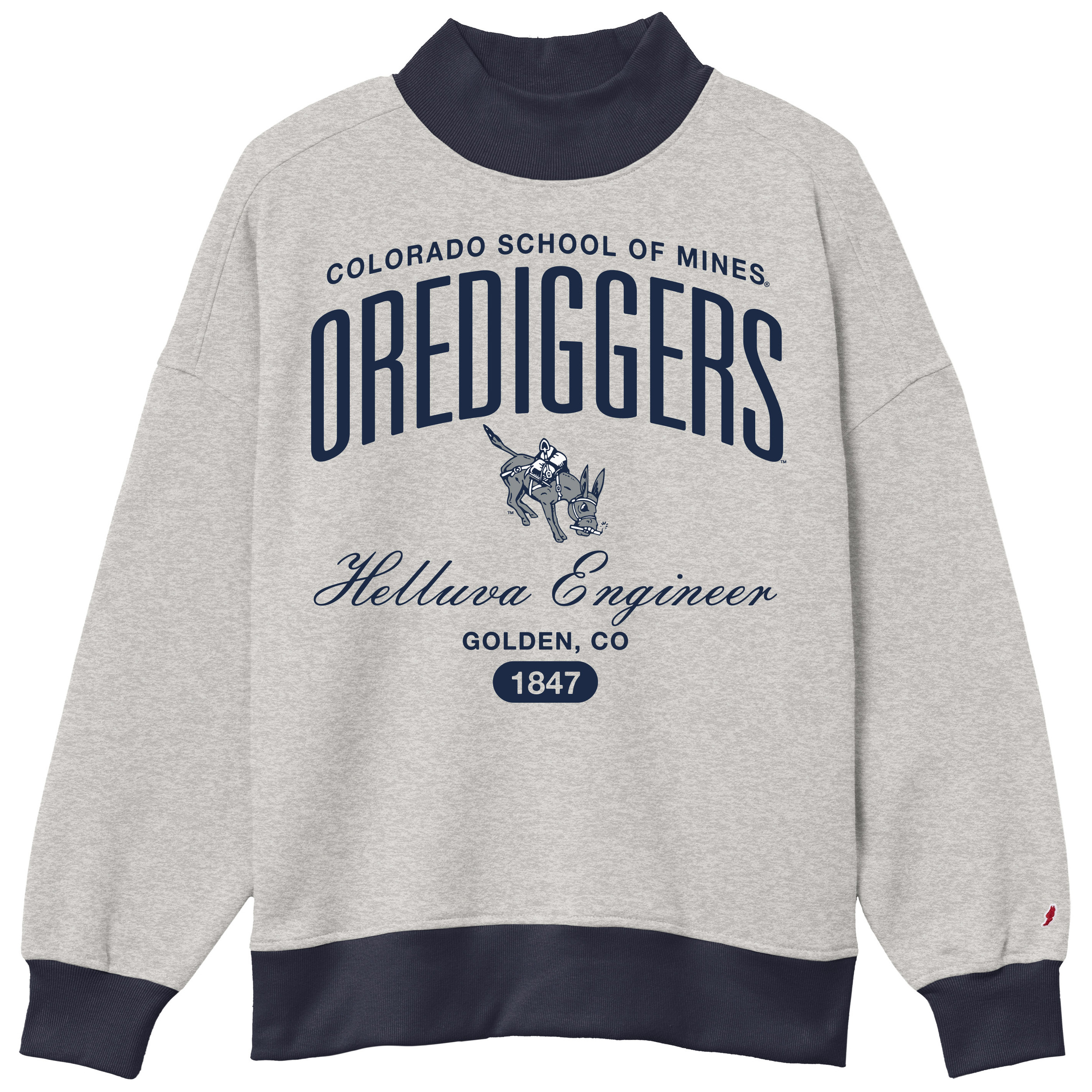 Mines Ladies Mock Neck Crew Sweatshirt