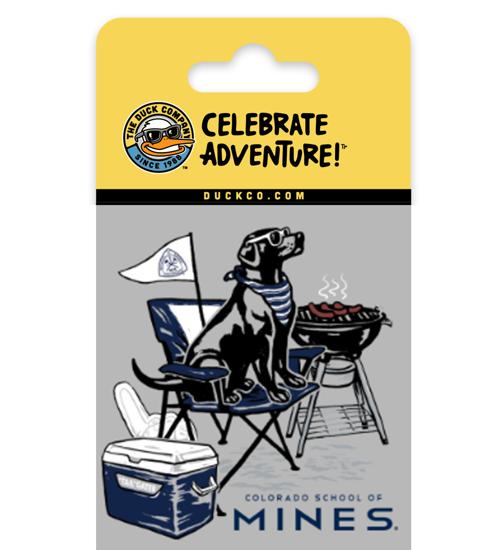 Mines Tailgating Golden Sticker