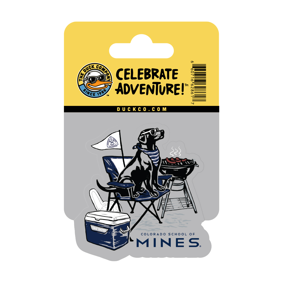 Mines Tailgating Golden Sticker