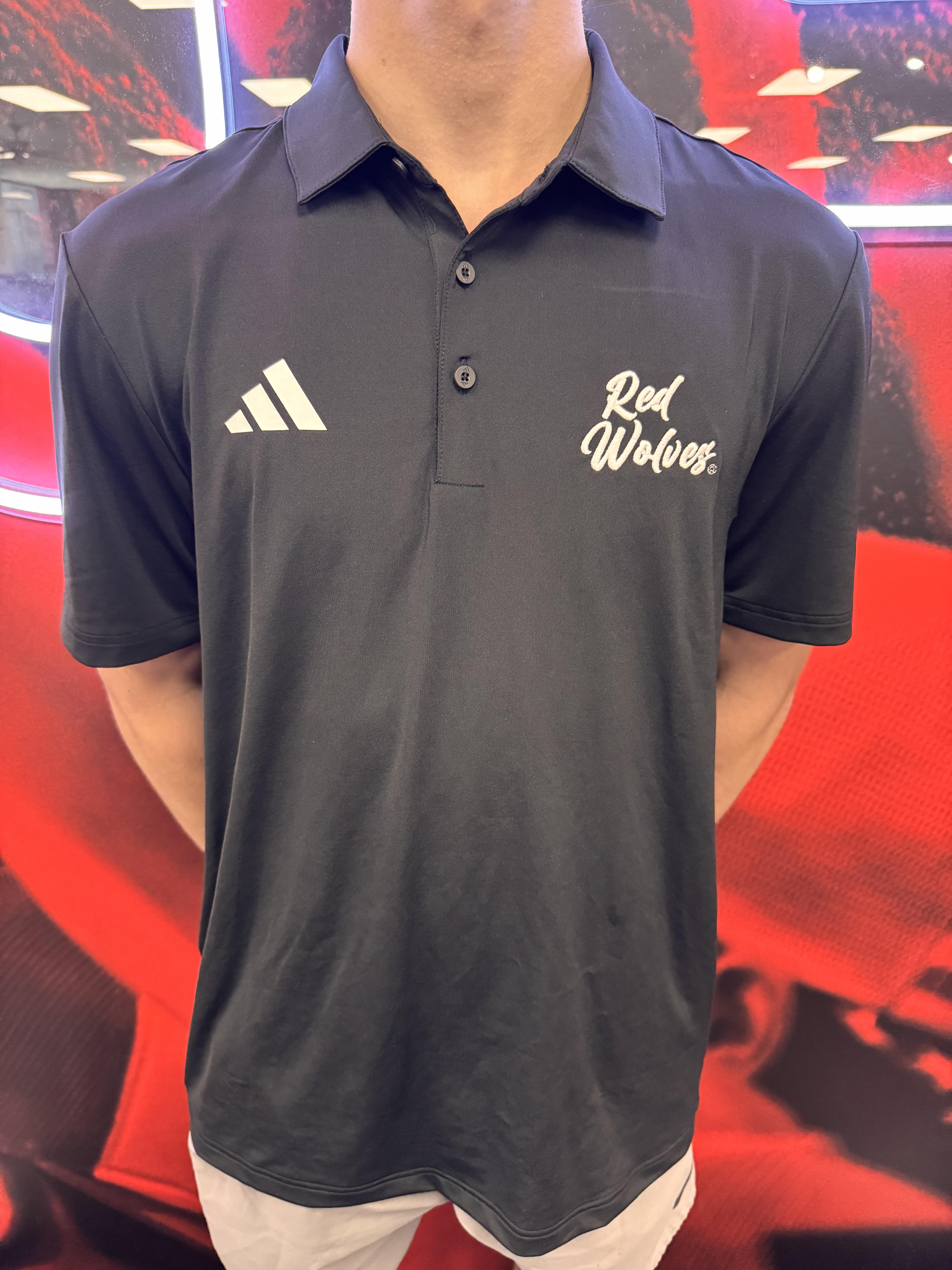 Adidas Black Cursive Polo
