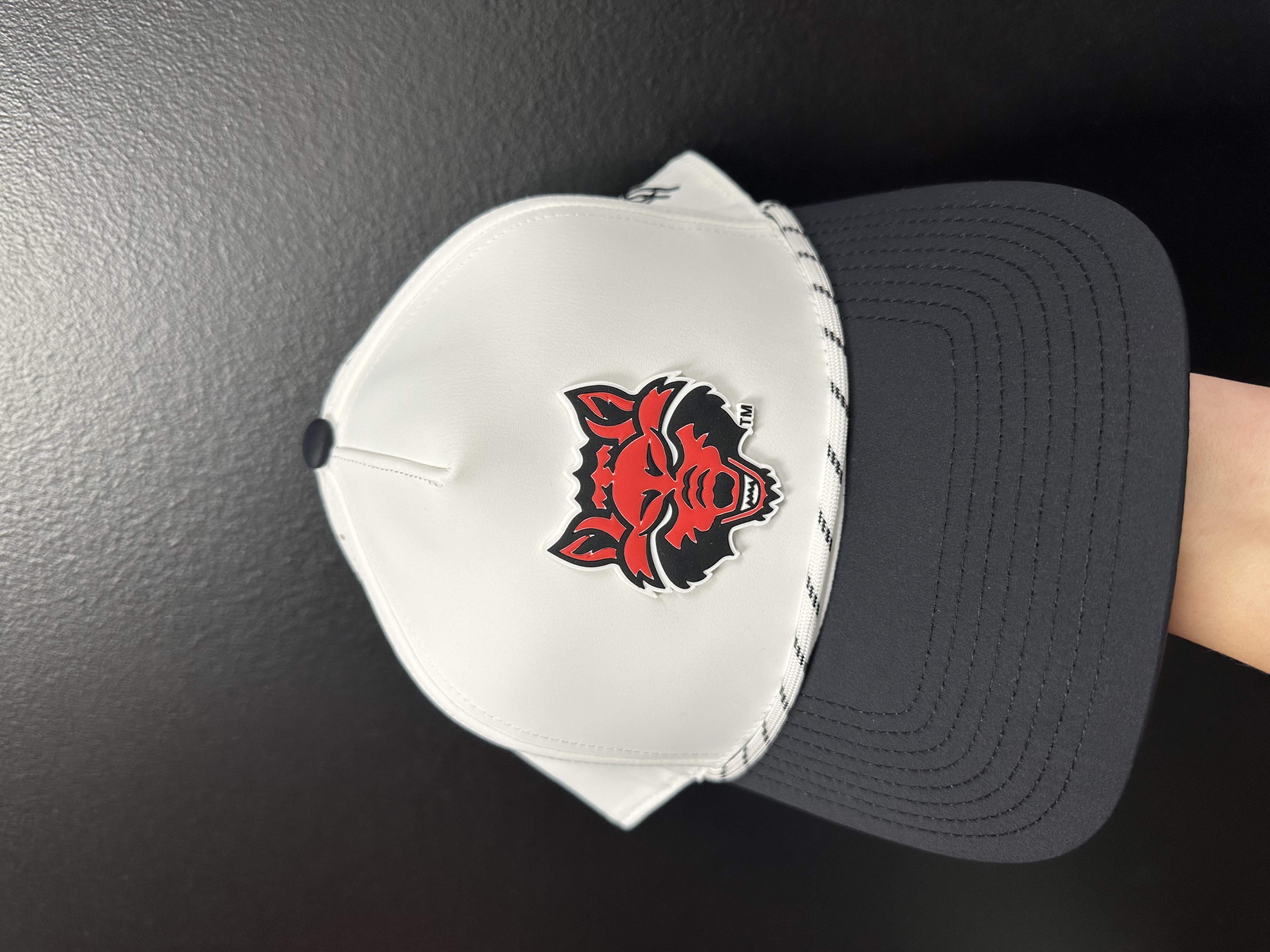 Red Wolf Flex Fit Caddy White and Black Hat