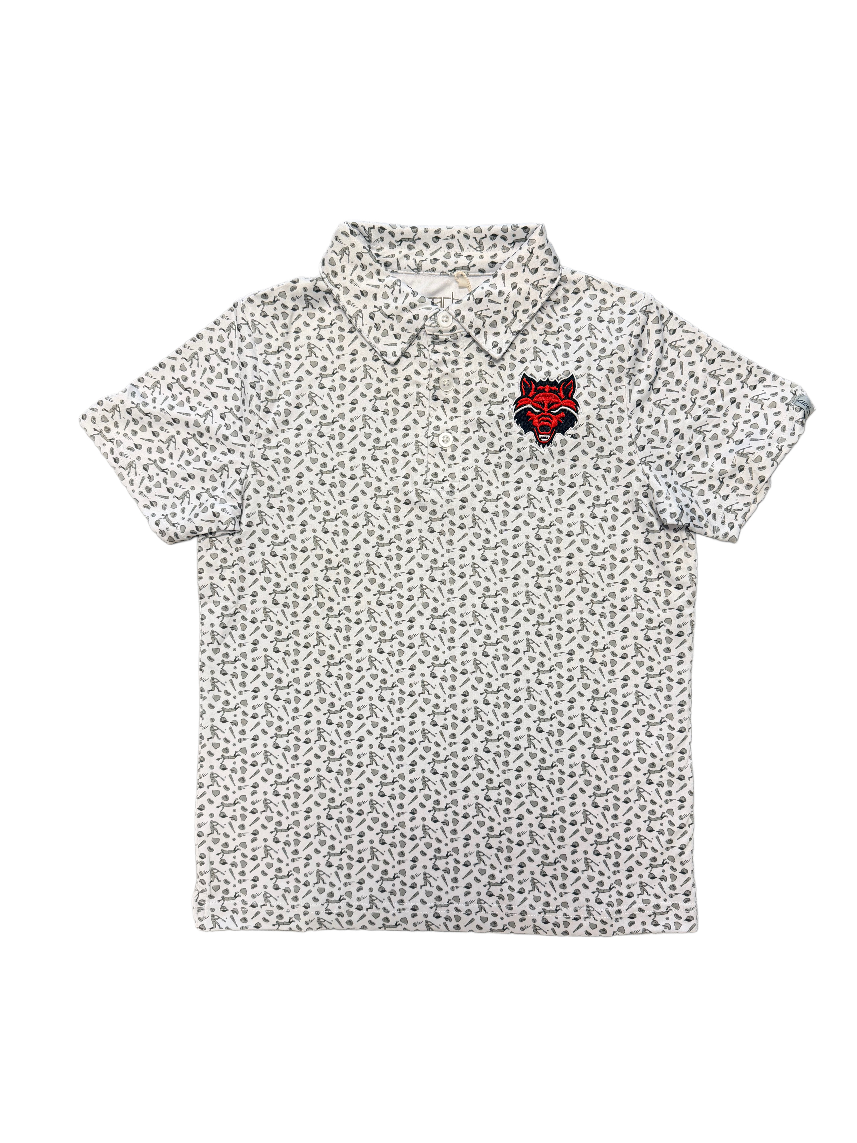 Toddler and Youth "Willie" All Over Baseball Print Polo