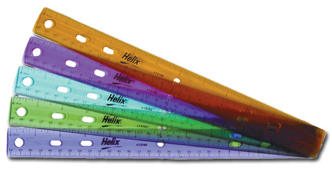 Helix Plastic Ruler, 12"