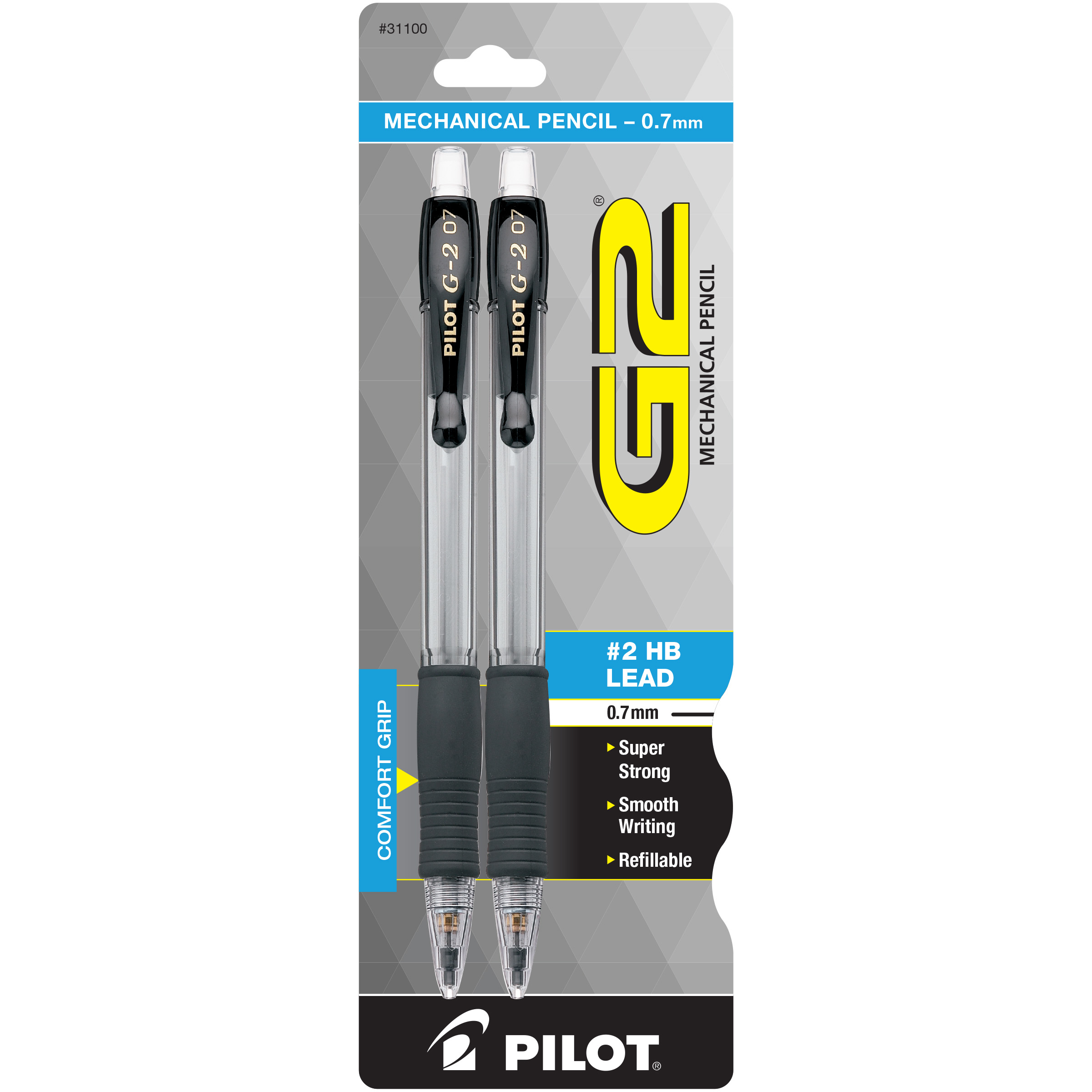 Pilot G2 Mechanical Pencils, 0.7mm, 2-pack