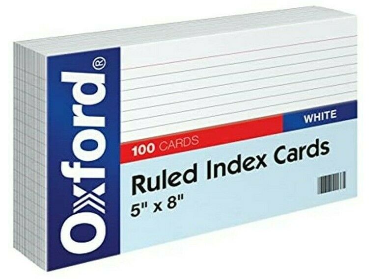 Oxford Ruled Index Cards, 5"x8"