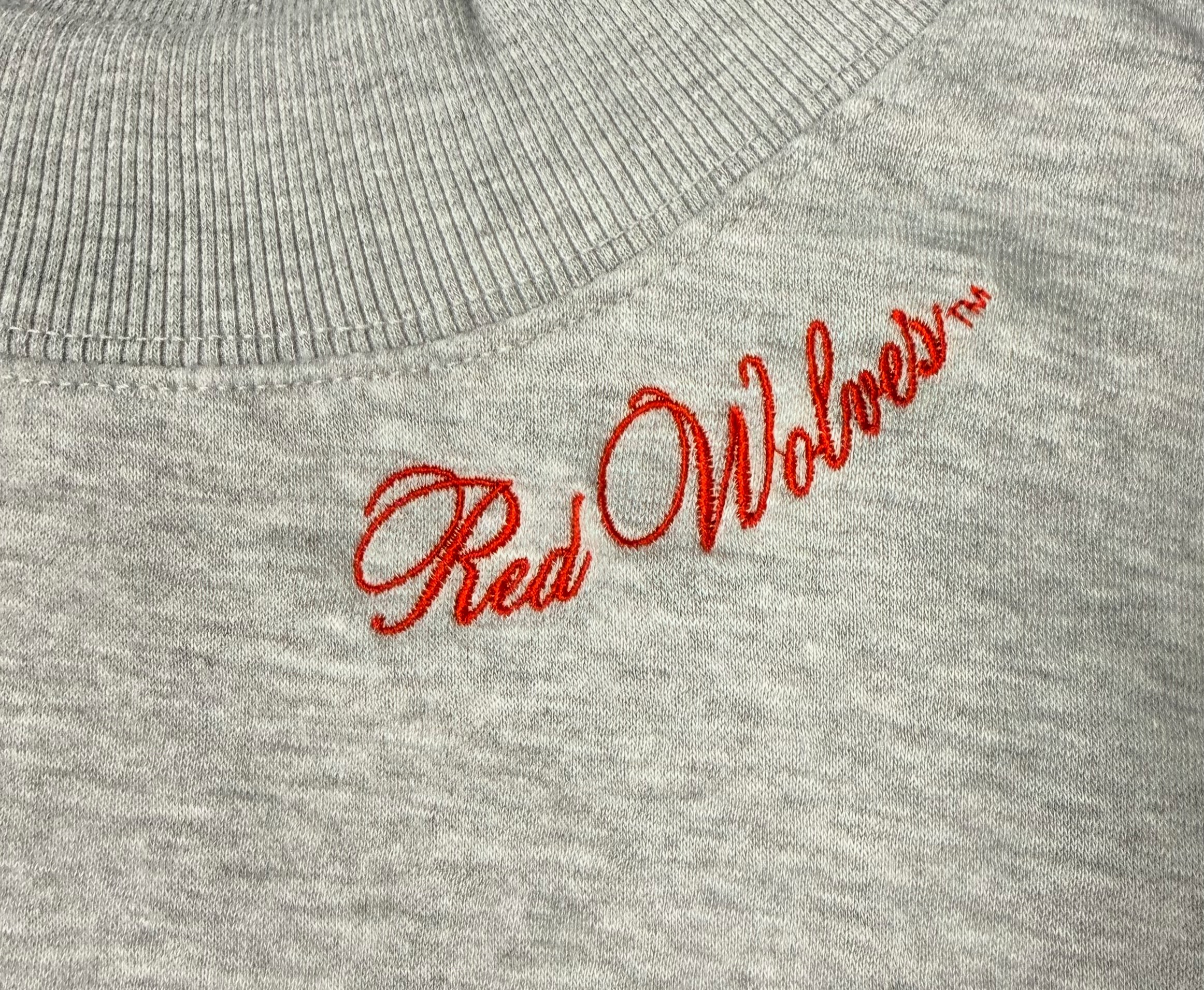Dainty Cursive Red Wolves Mockneck