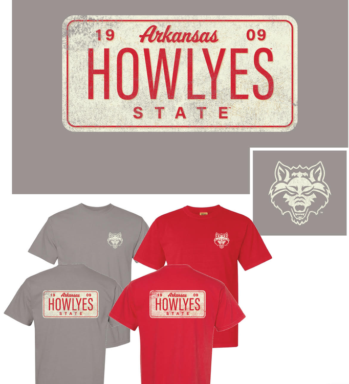 HOWL YES License Plate Tee