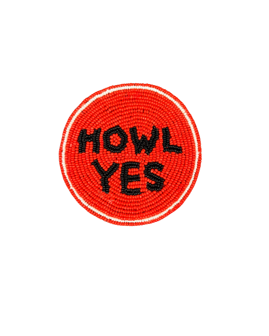 Howl Yes Beaded Gameday Button