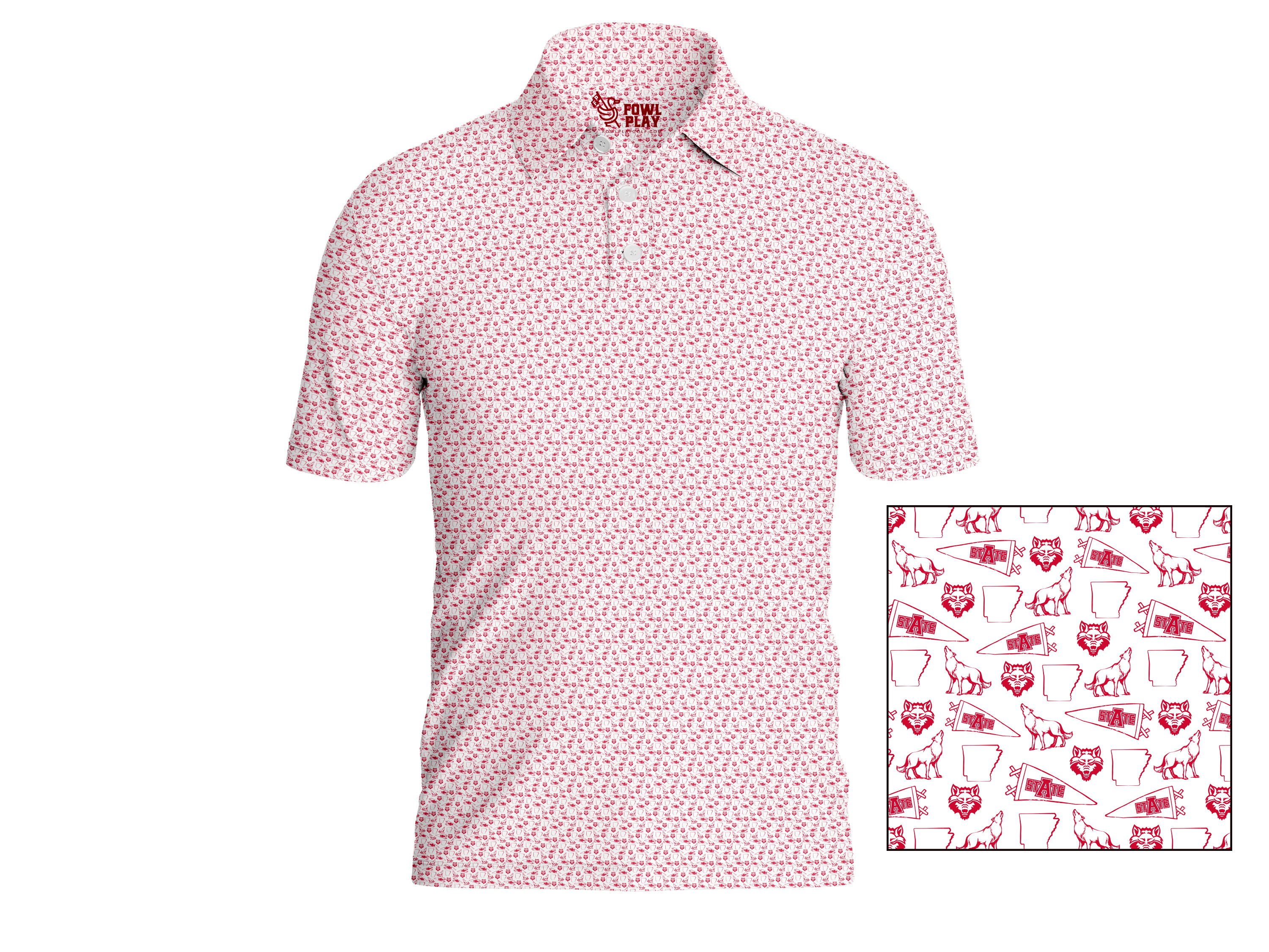 White Howling Wolf and stAte Heritage Performance Polo
