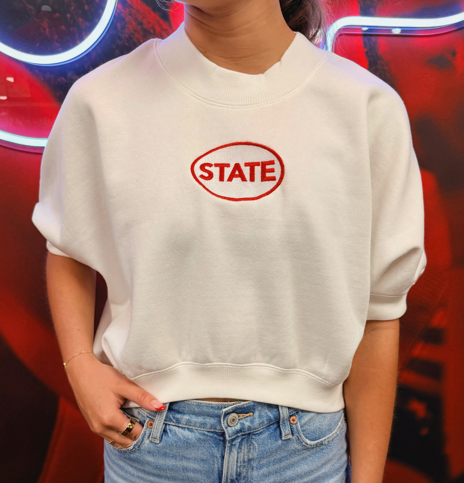 STATE Bubble French Terry Top