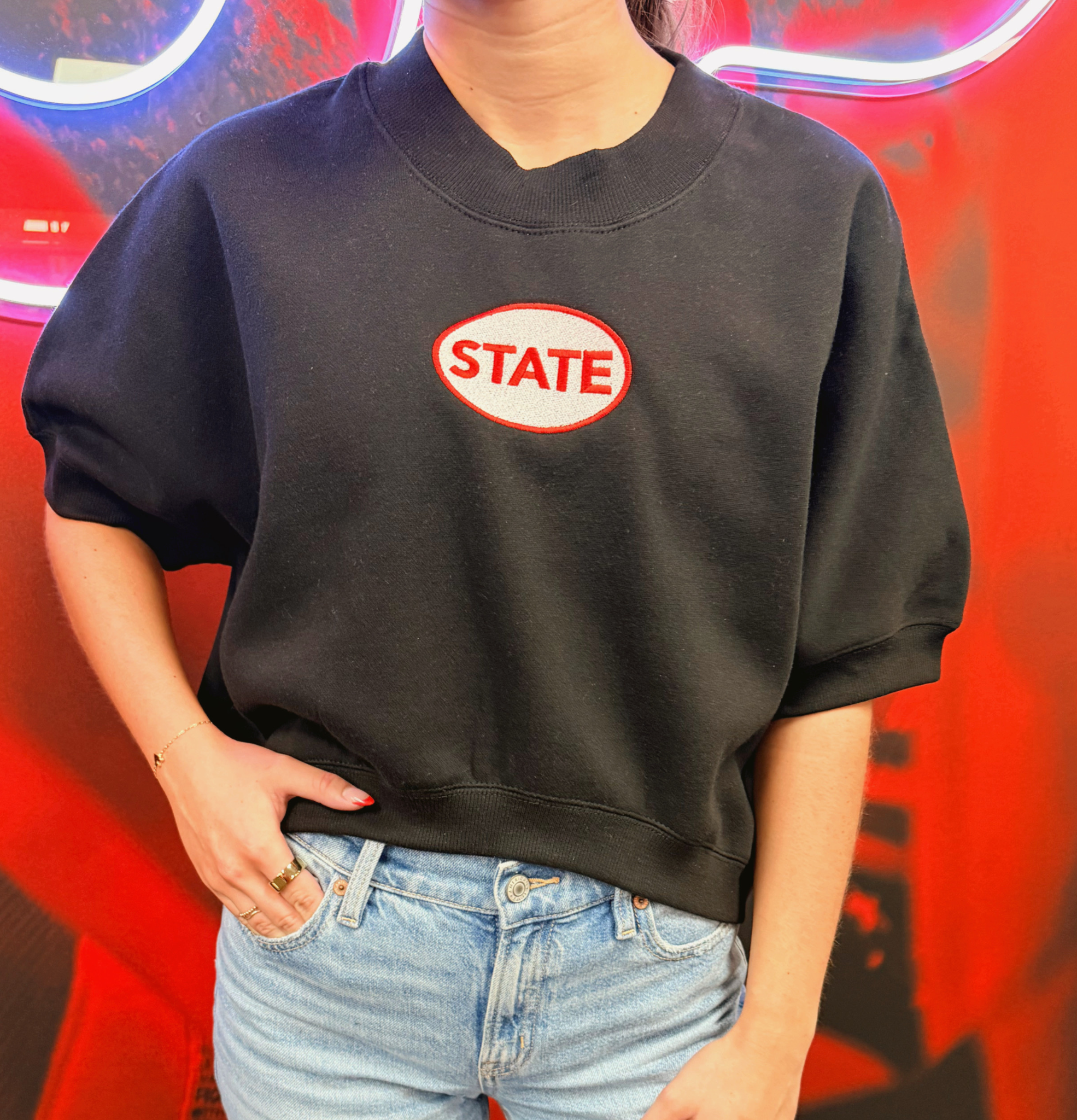 STATE Bubble French Terry Top