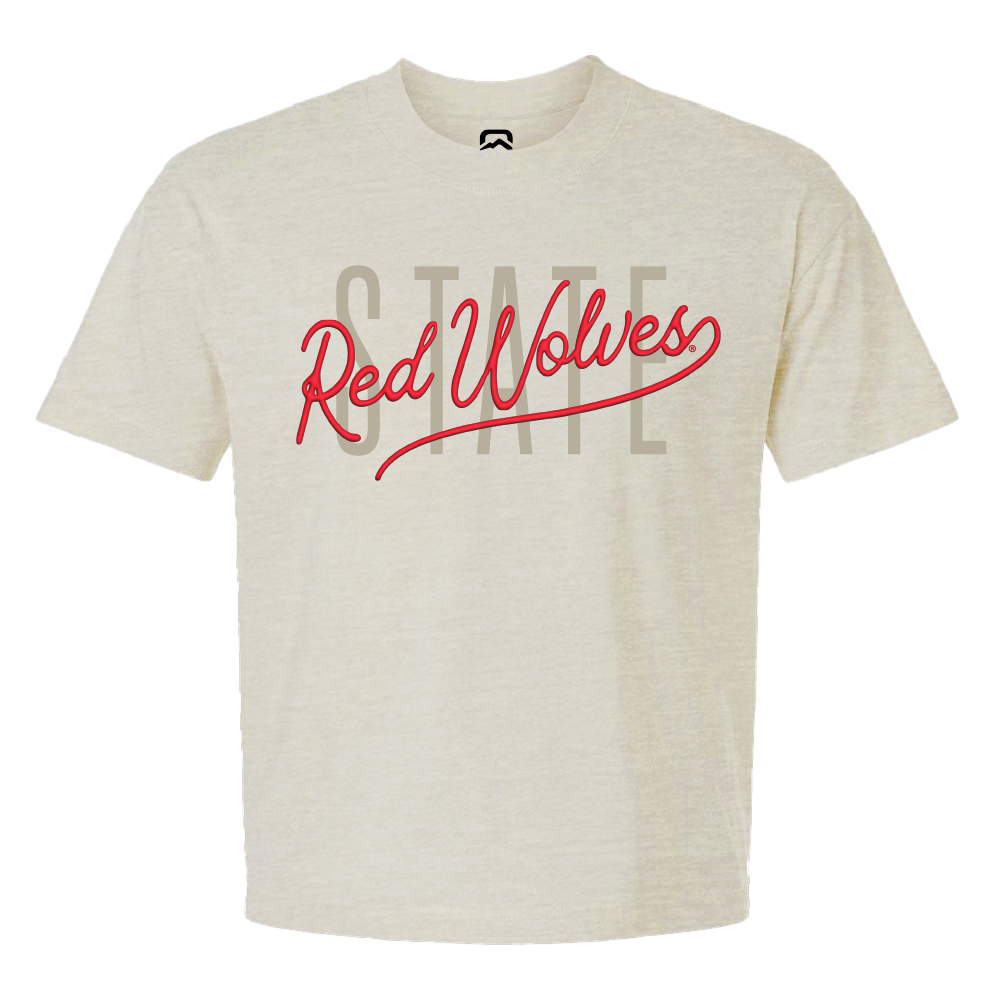 Red Wolves Overlay Script Natural Heather Tee
