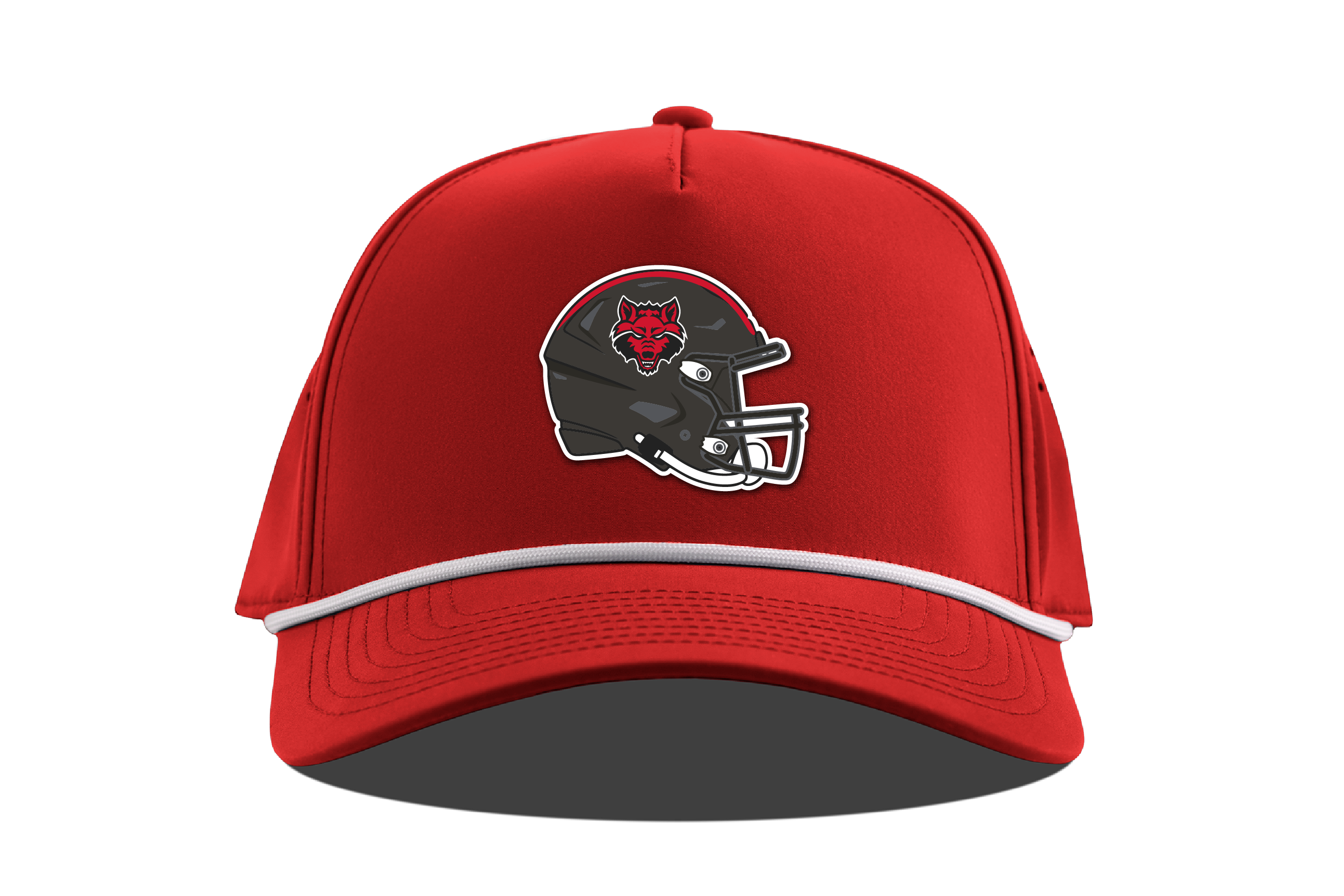 Red Wolves Helmet Logo Hat with Rope