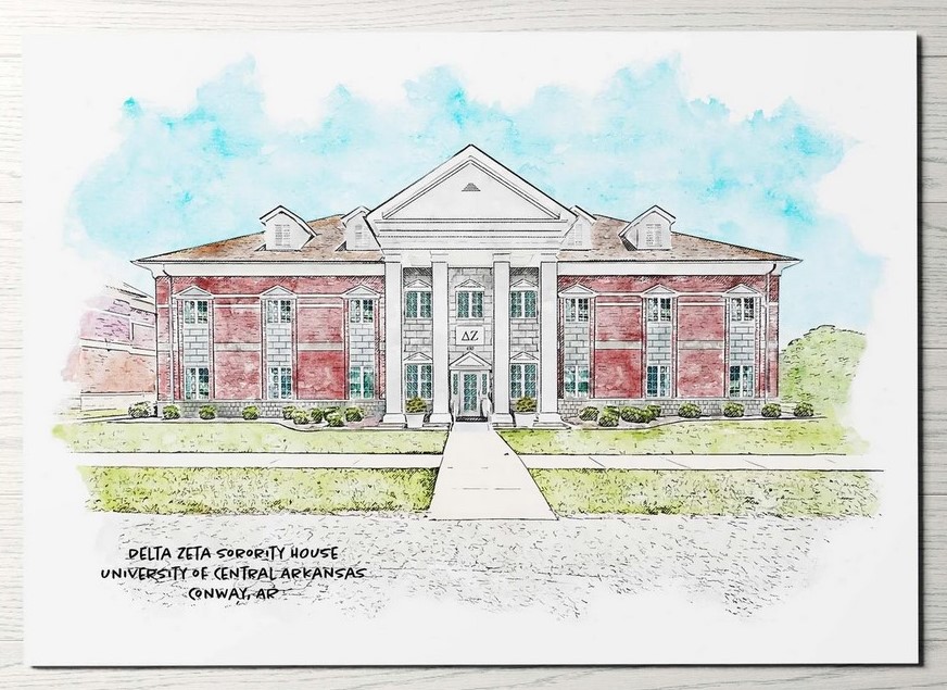 Illustrated Prints UCA Campus Landmarks