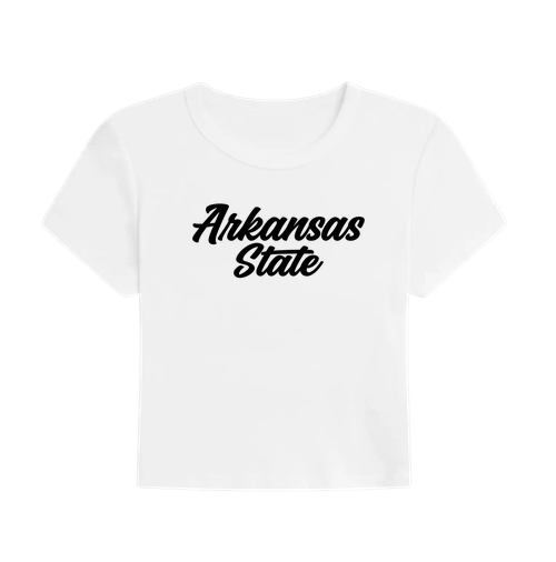 Arkansas State Red Wolves White Baby Tee