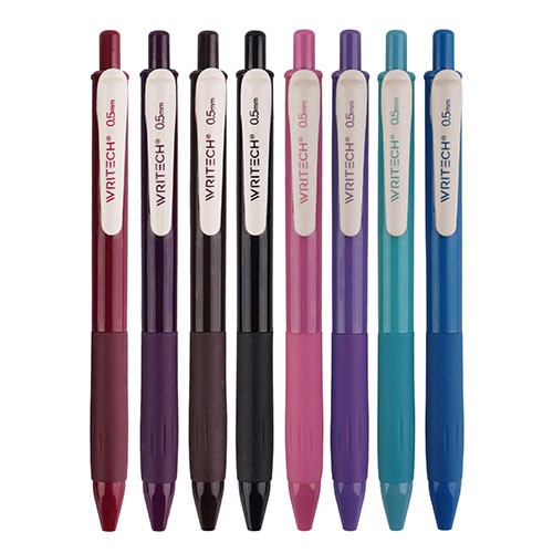 Vintage Gel Retractable Pen, Twin-Ball, Classic Black