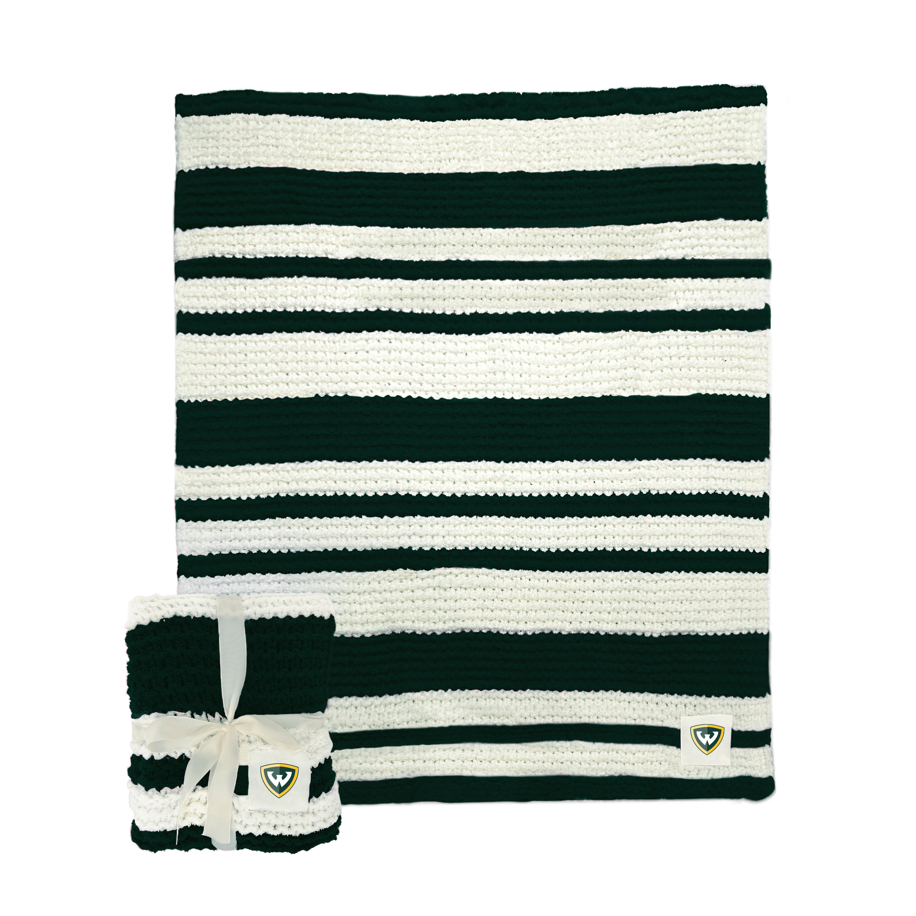 Wayne State Cable Knit Throw 50x60