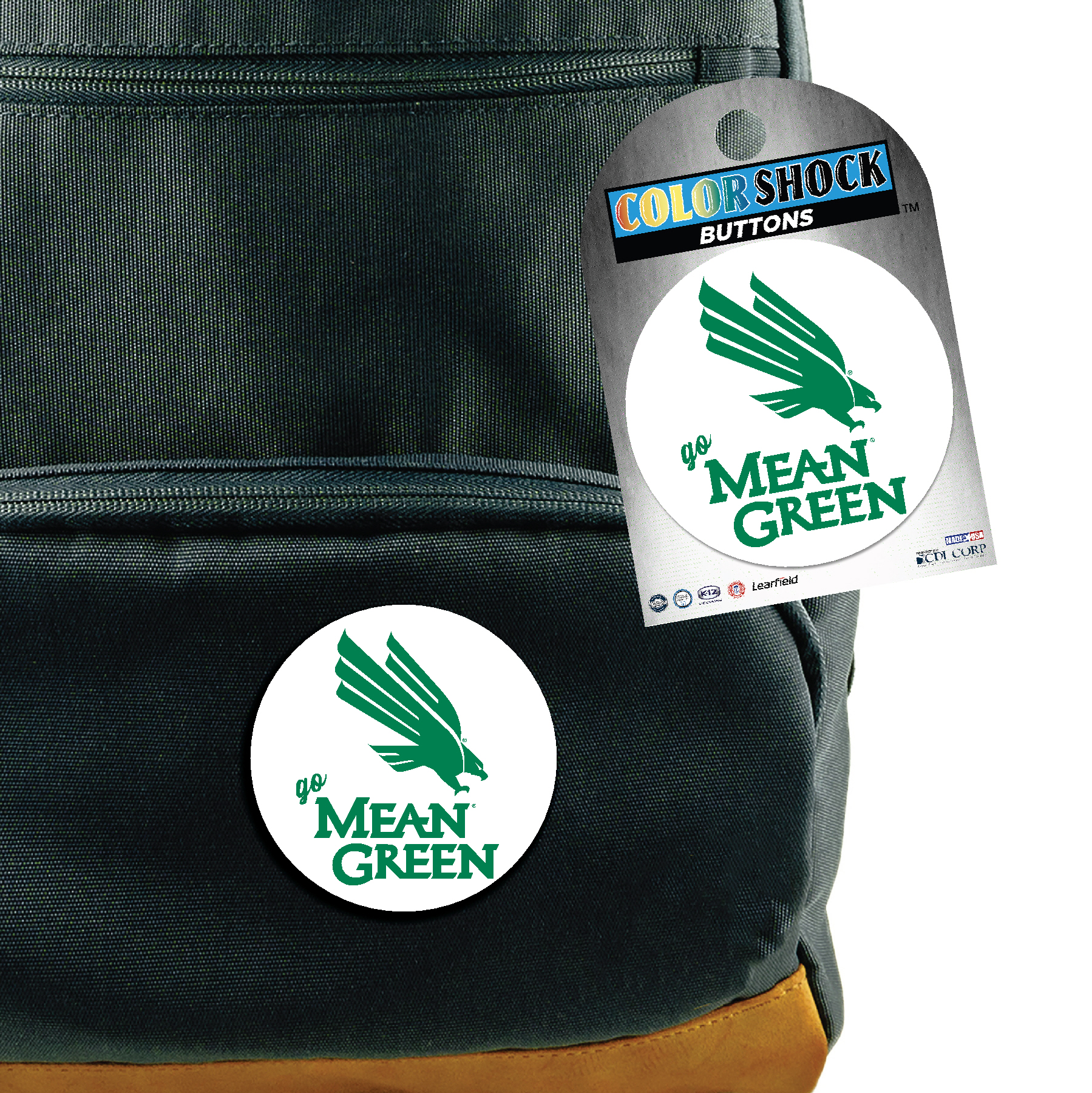 GO MEAN GREEN BUTTON