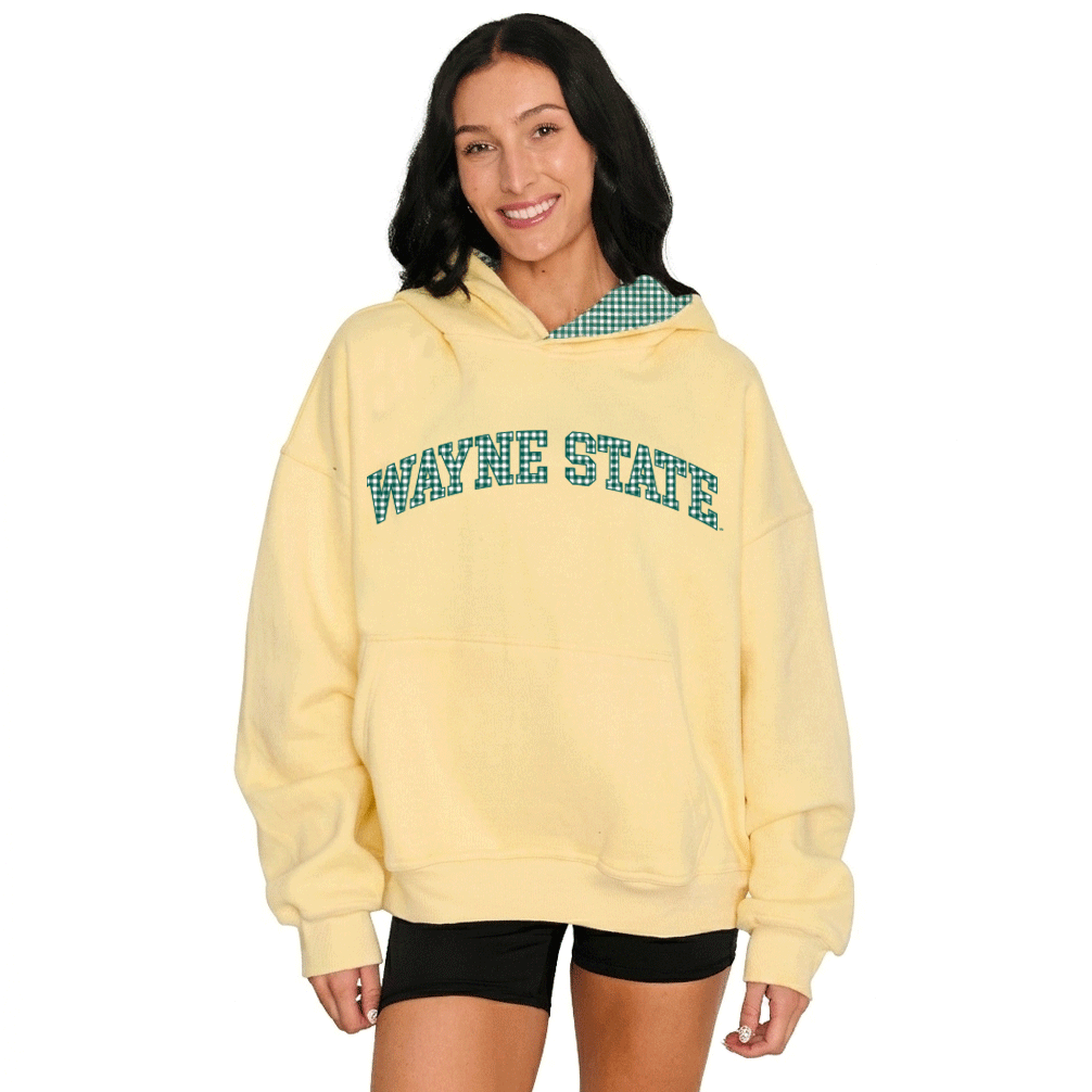 Wayne State Gingham Hoodie