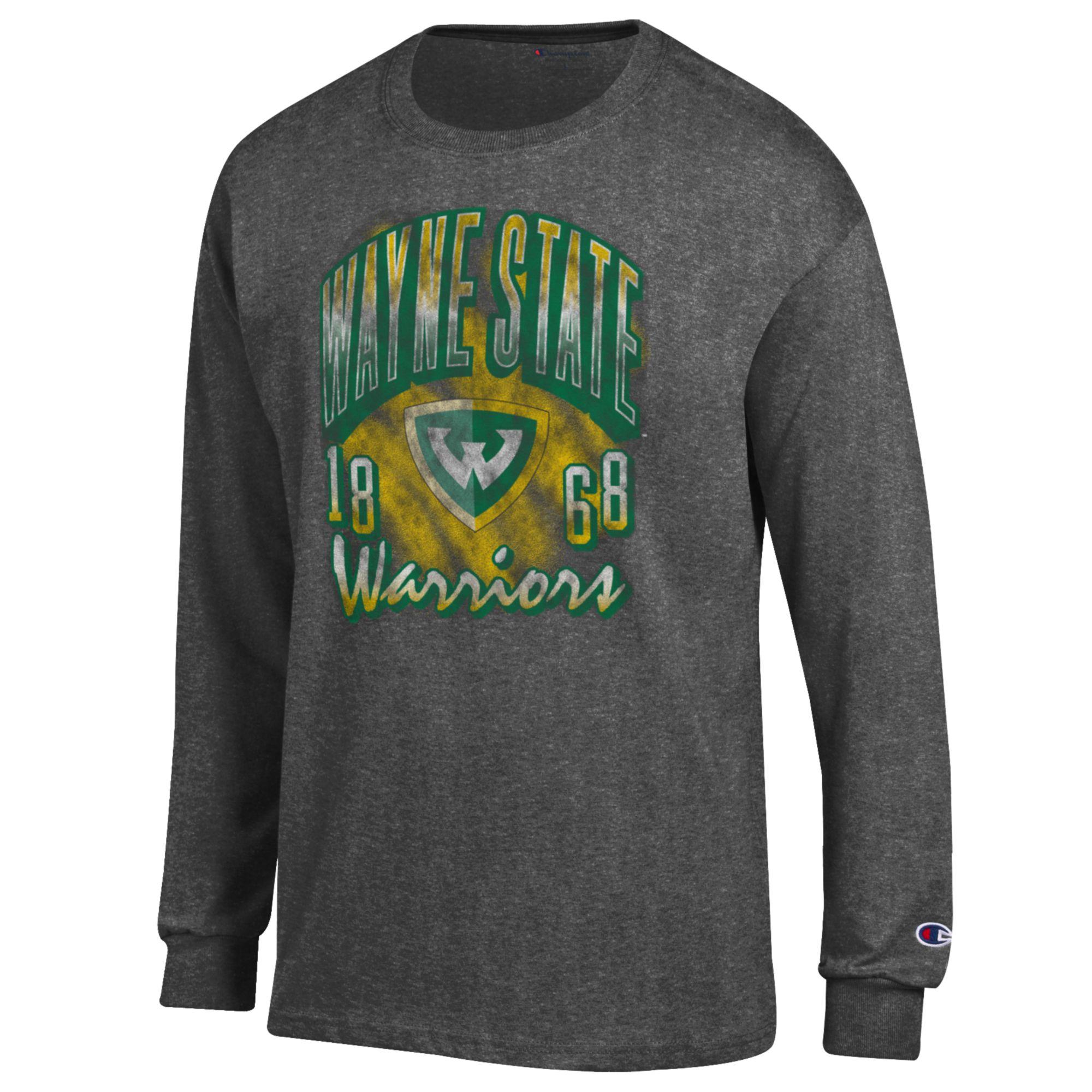 Wayne State Warriors w/ Shield Long Sleeve Tshirt