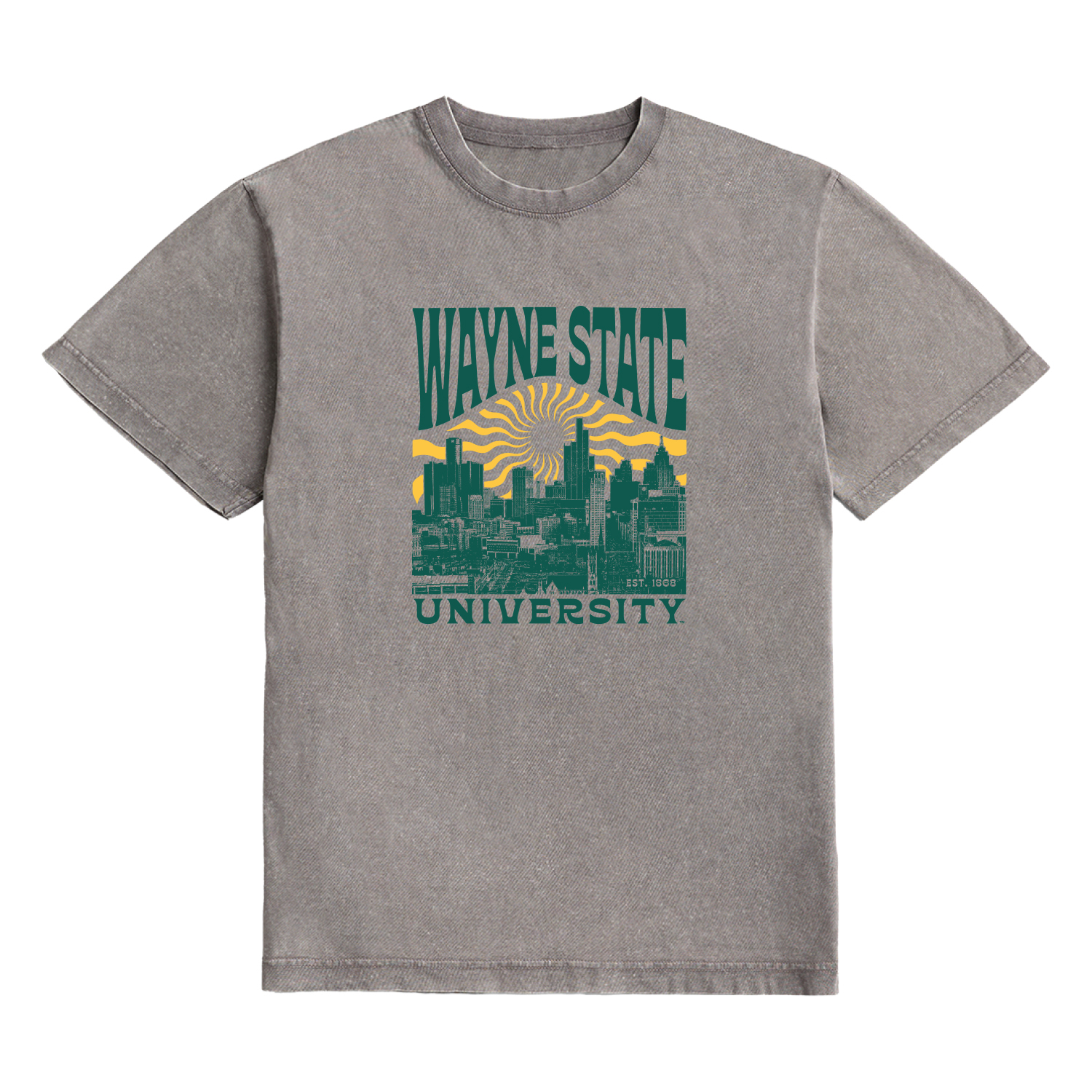Wayne State Short Sleeve Mineral Wash Tee
