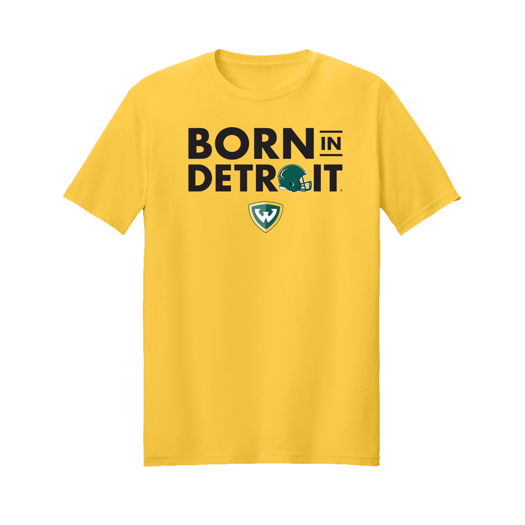 Born in Detroit Football Helmet Basic Tshirt