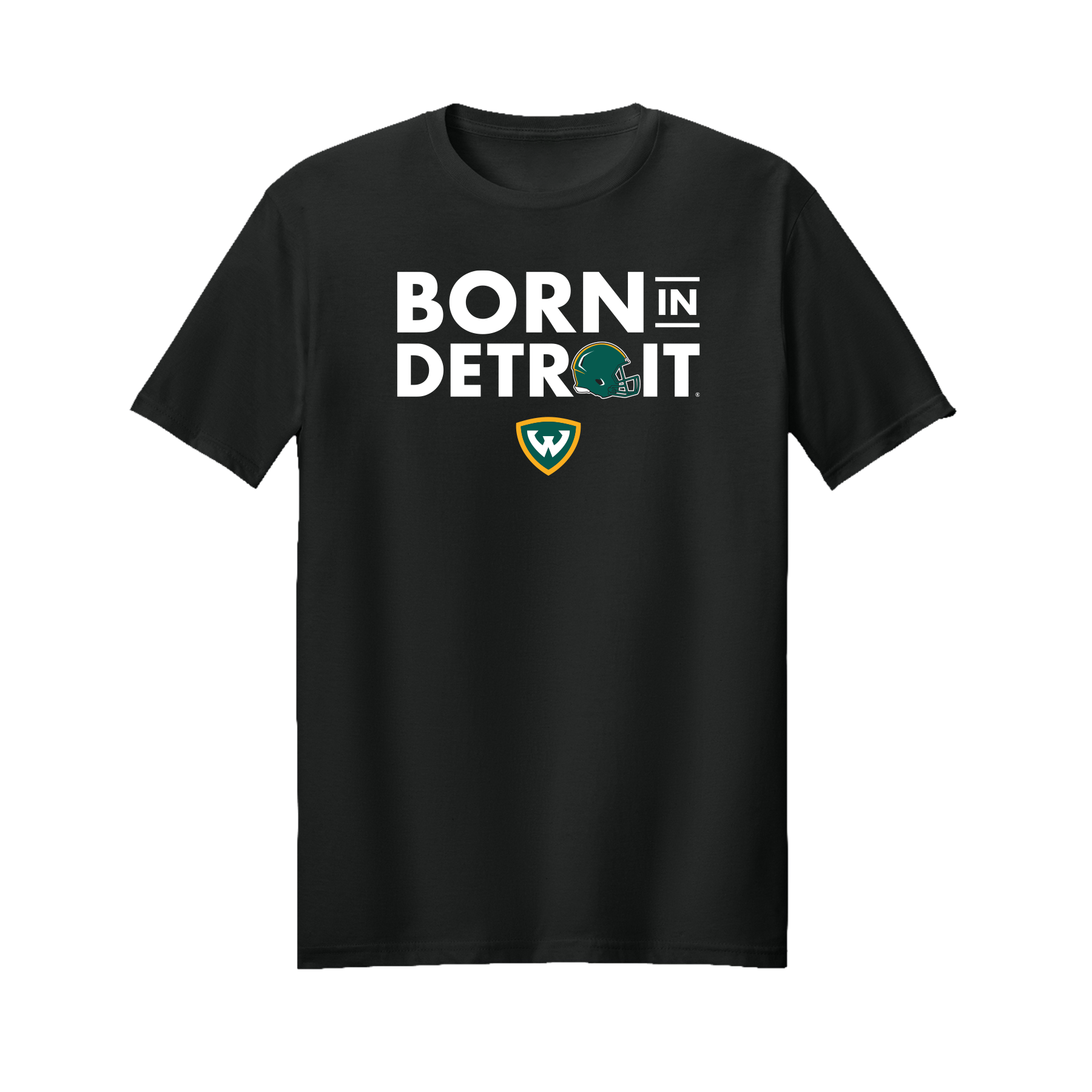 Born in Detroit Football Helmet Performance Tshirt