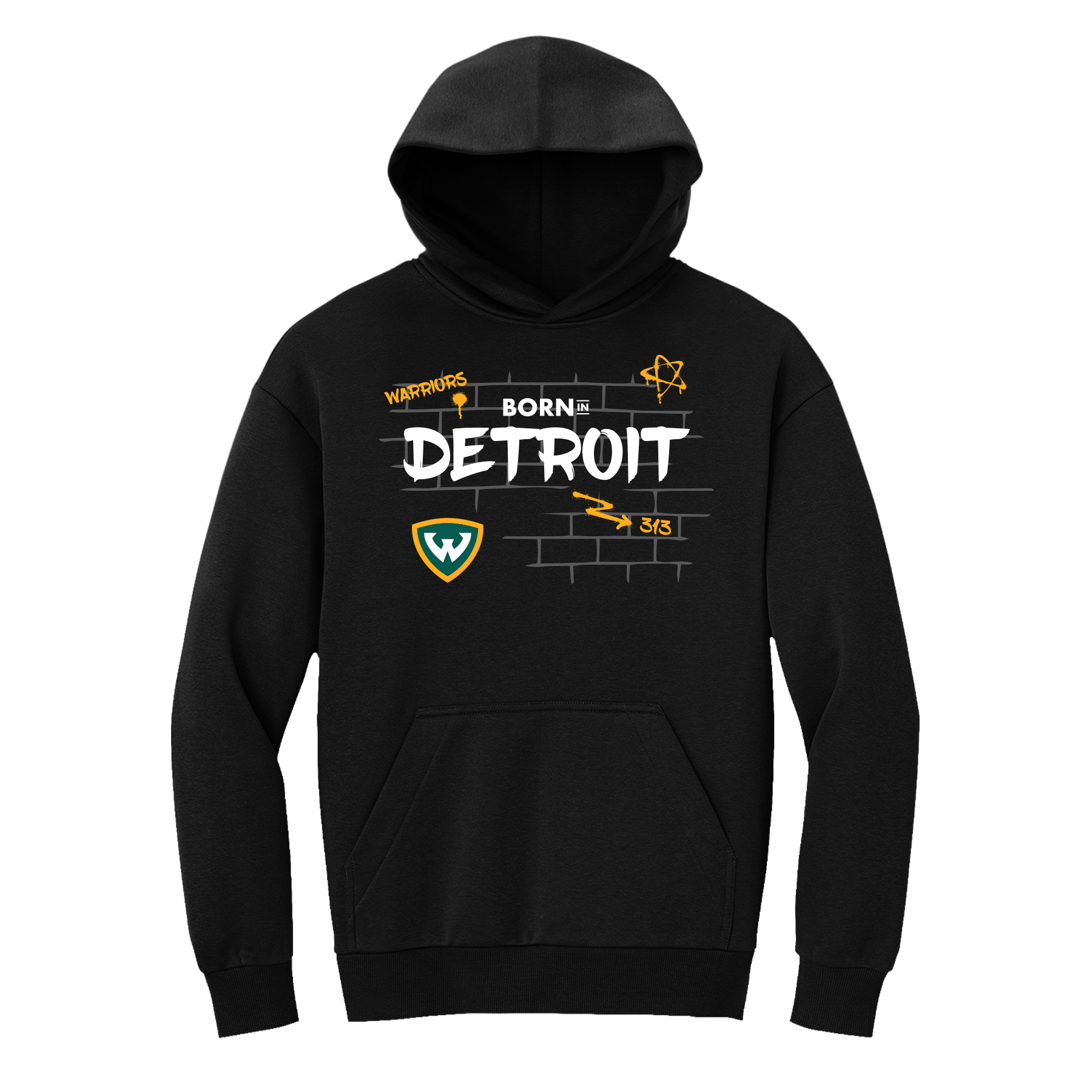 Born in Detroit WSU Graffiti Wall Hooded Sweatshirt