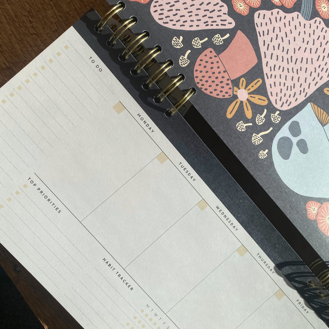 2-Year Undated Weekly Planner, Mushroom