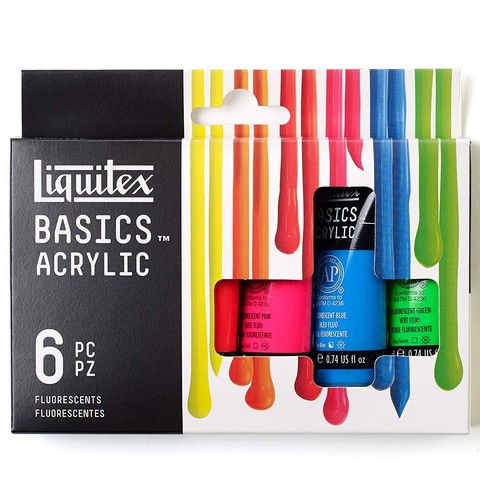 Liquitex Basics Acrylics, Fluorescent 6-piece