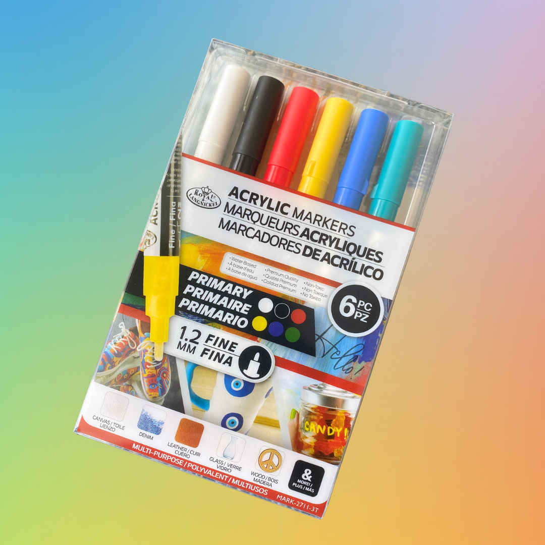 Royal & Langnickel 6-piece Acrylic Marker Set, Primary