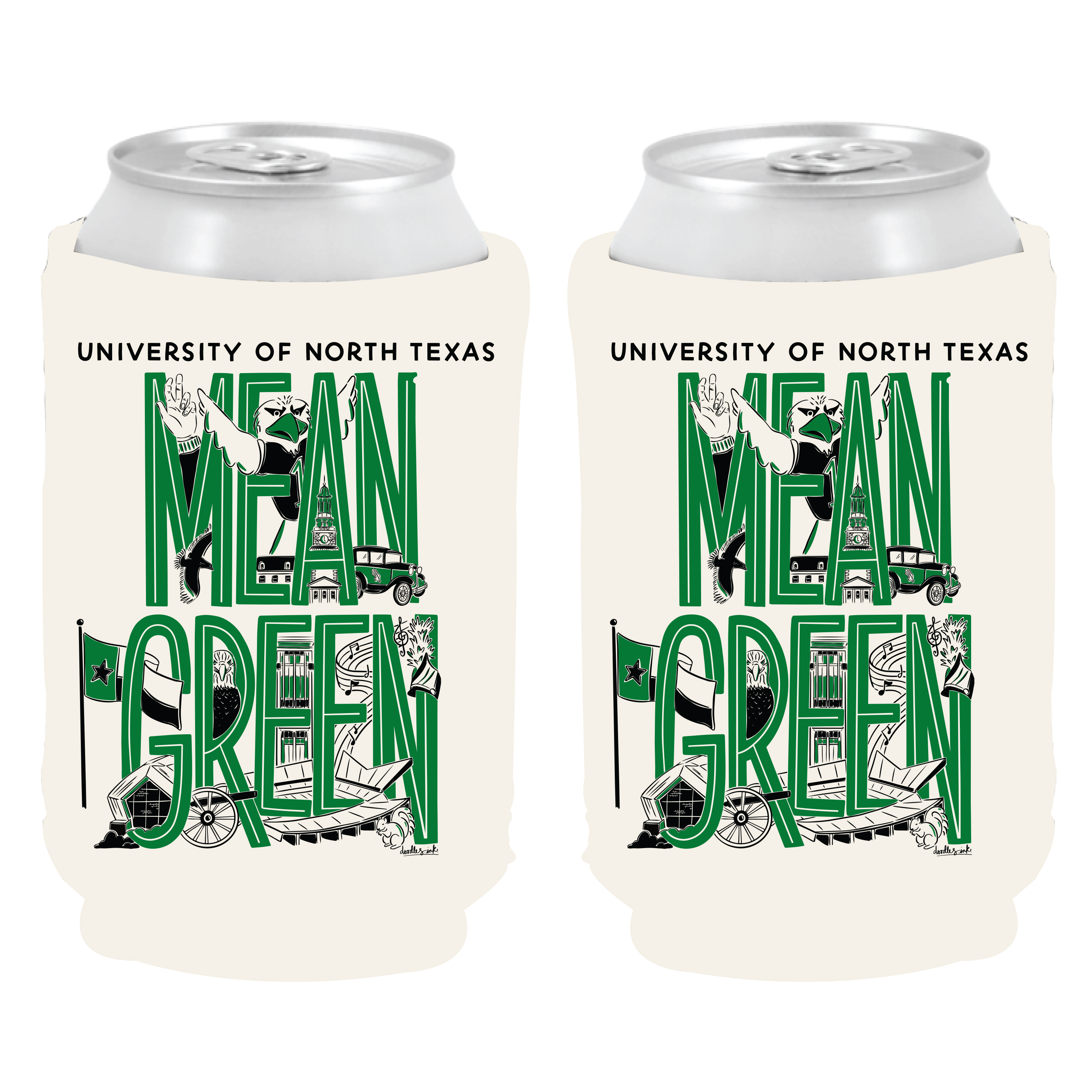 UNT COLLAGE KOOZIE