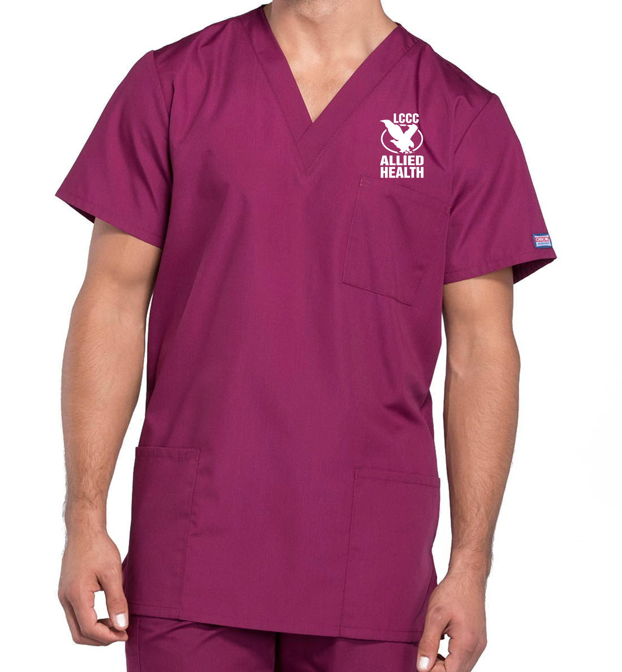LCCC Allied Health - Unisex 3-Pocket V-Neck Scrub Top