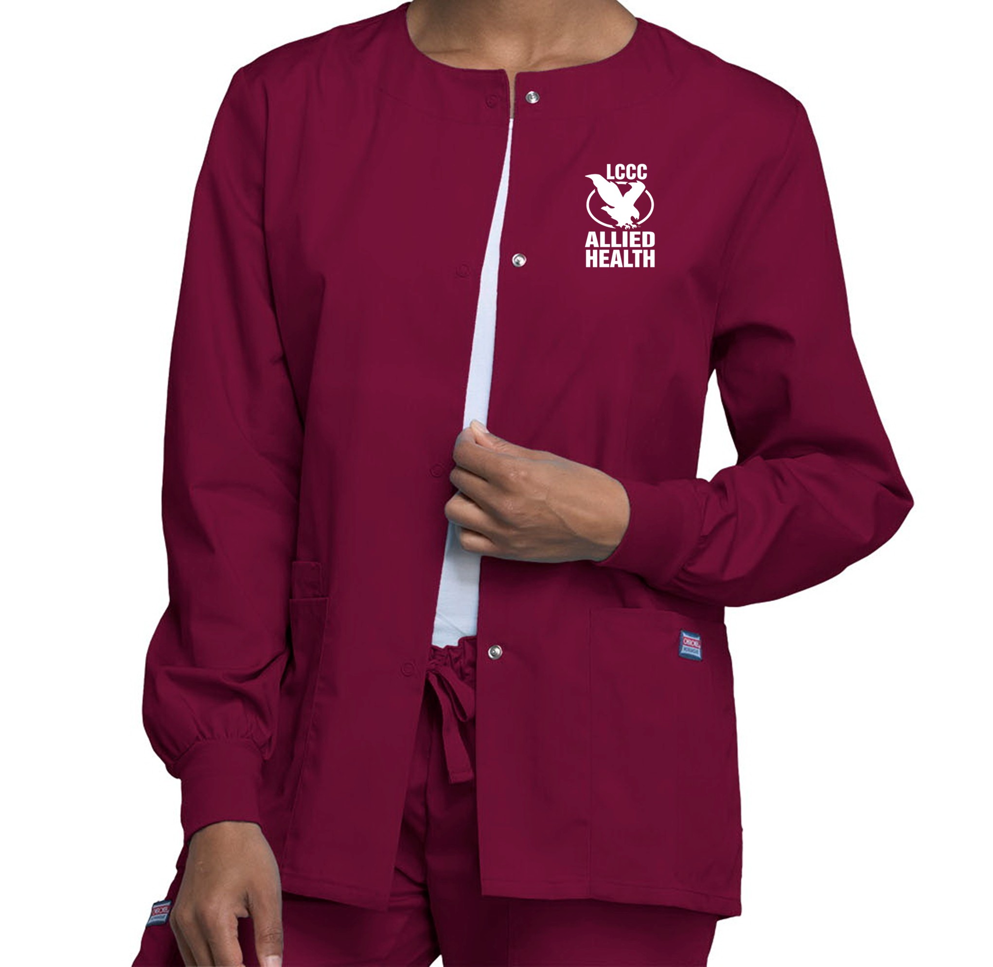 LCCC Allied Health - Women's 3-Pocket Snap Front Scrub Jacket