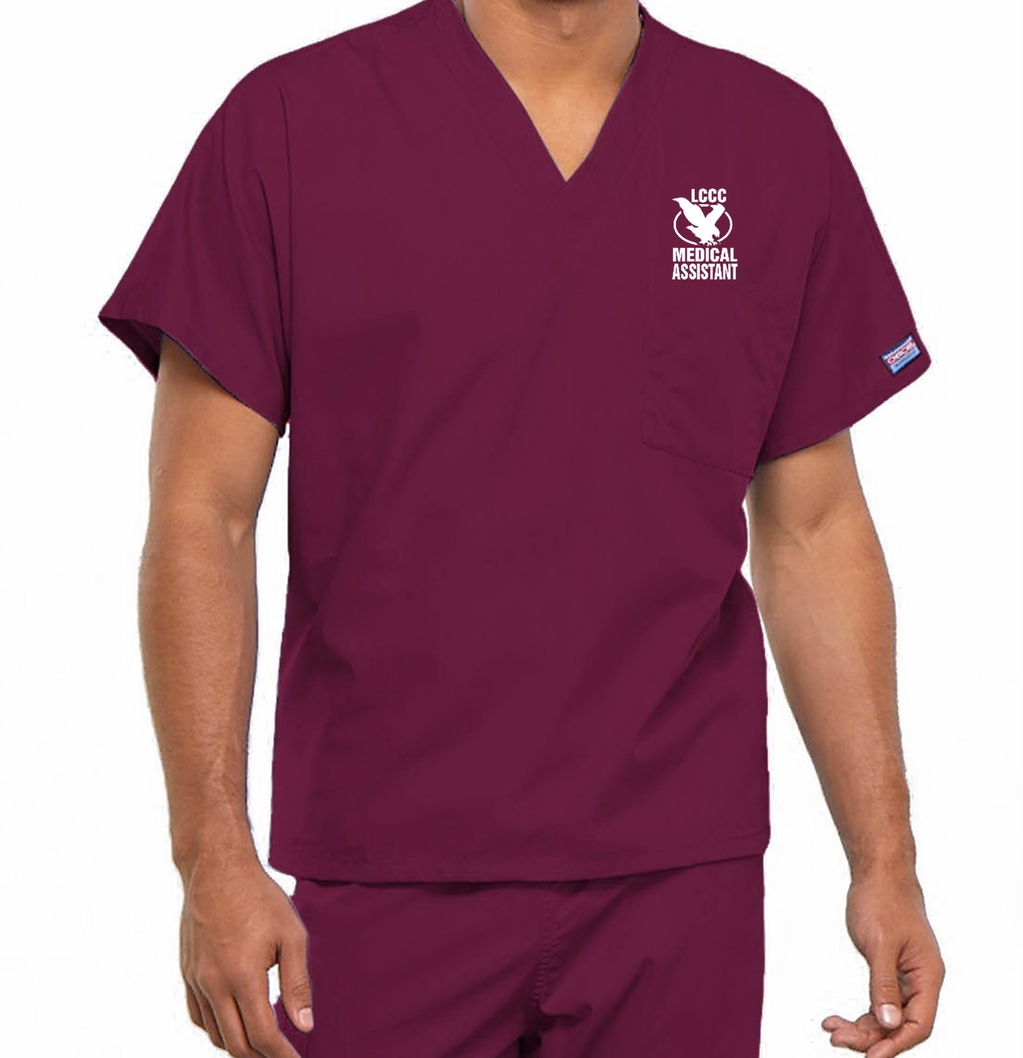 LCCC Medical Assistant - Unisex 1-Pocket V-Neck Tunic Scrub Top