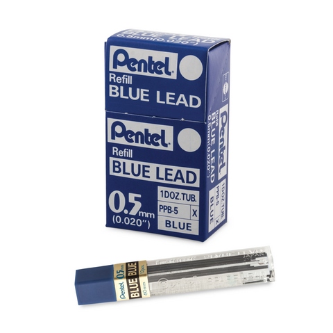 Pentel Super Hi-Polymer Mechanical Pencil Leads, Red & Blue