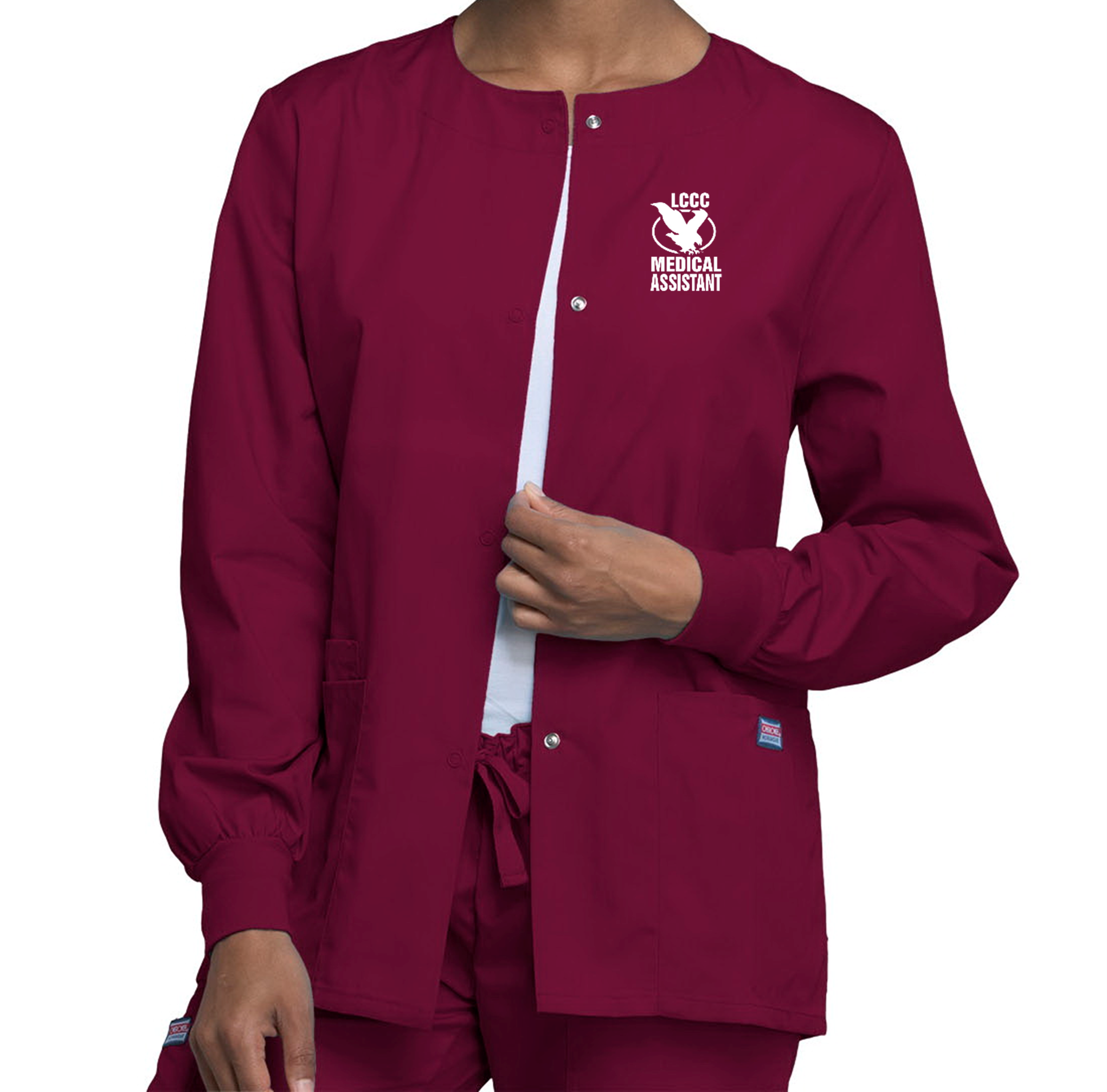 LCCC Medical Assistant - Women's 3-Pocket Snap Front Scrub Jacket