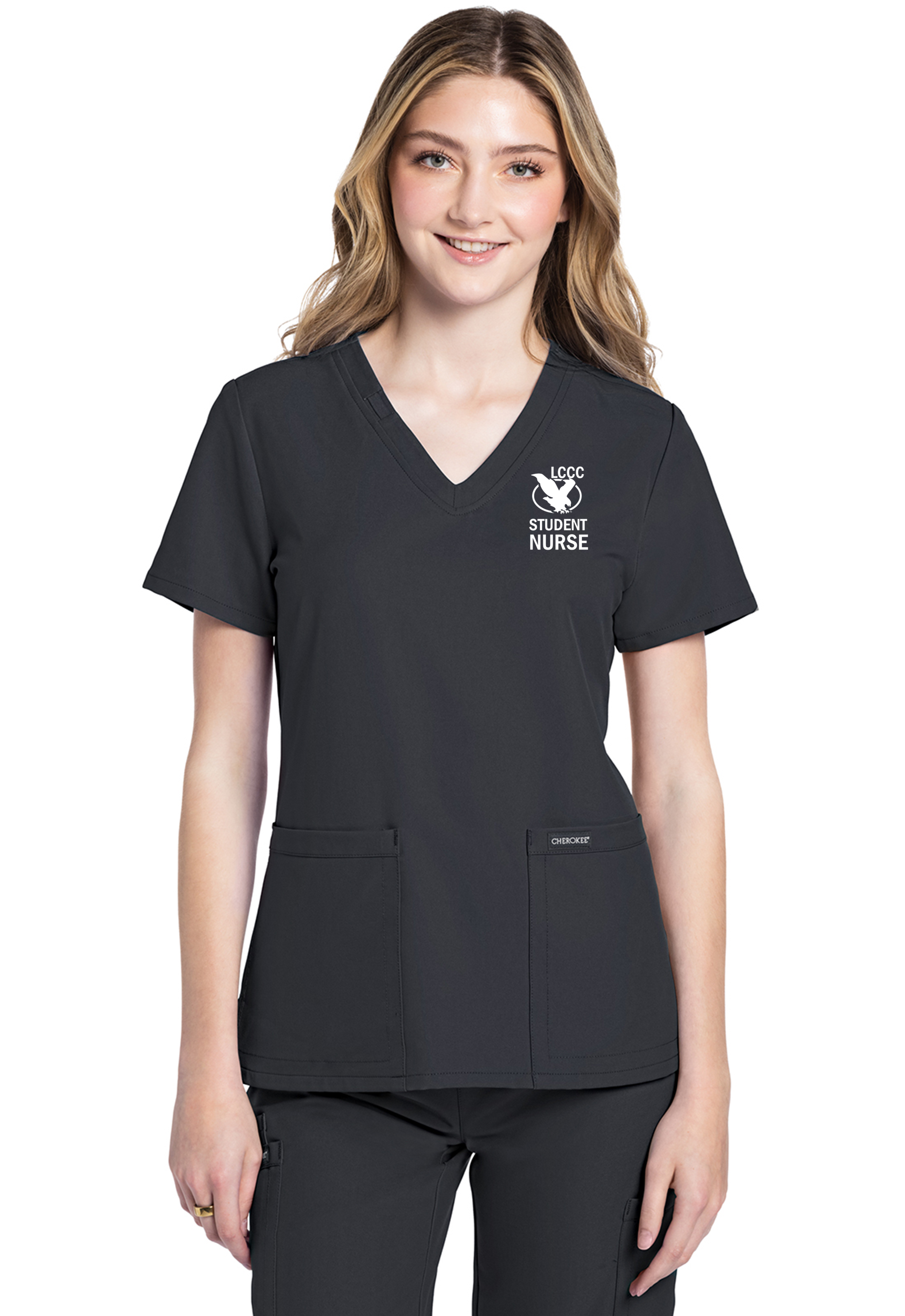 LCCC Nursing- 2-Pocket V-Neck Scrub Top