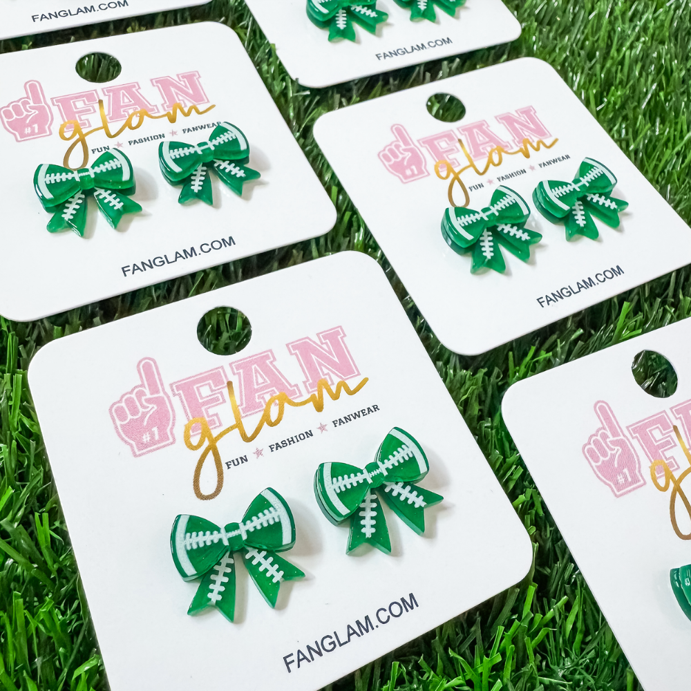 FOOTBALL BOW EARRINGS