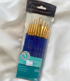 Super Value White Bristle Brush Set, 10PCS