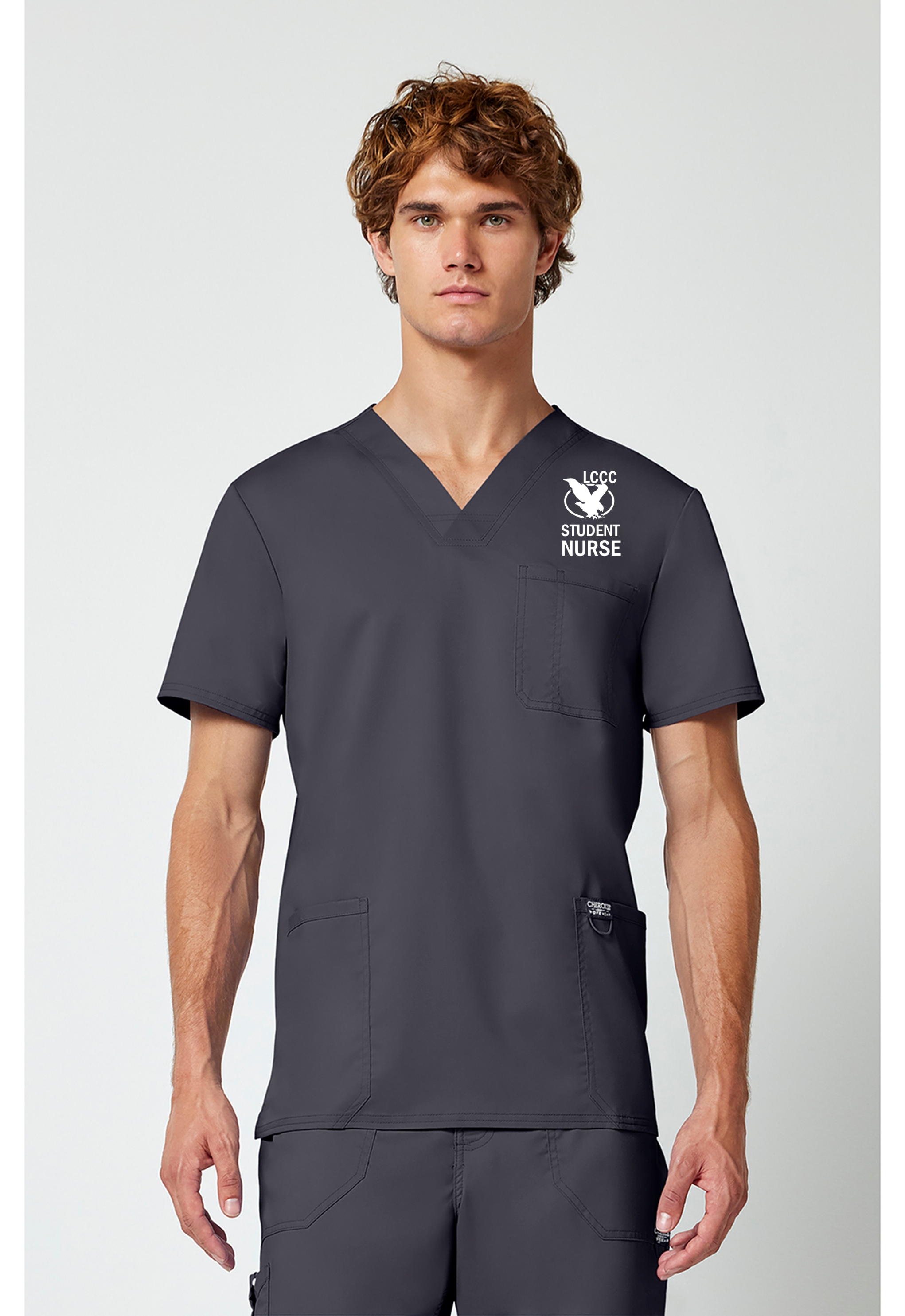 LCCC Nursing-Men’s 3-Pocket V-Neck Scrub Top