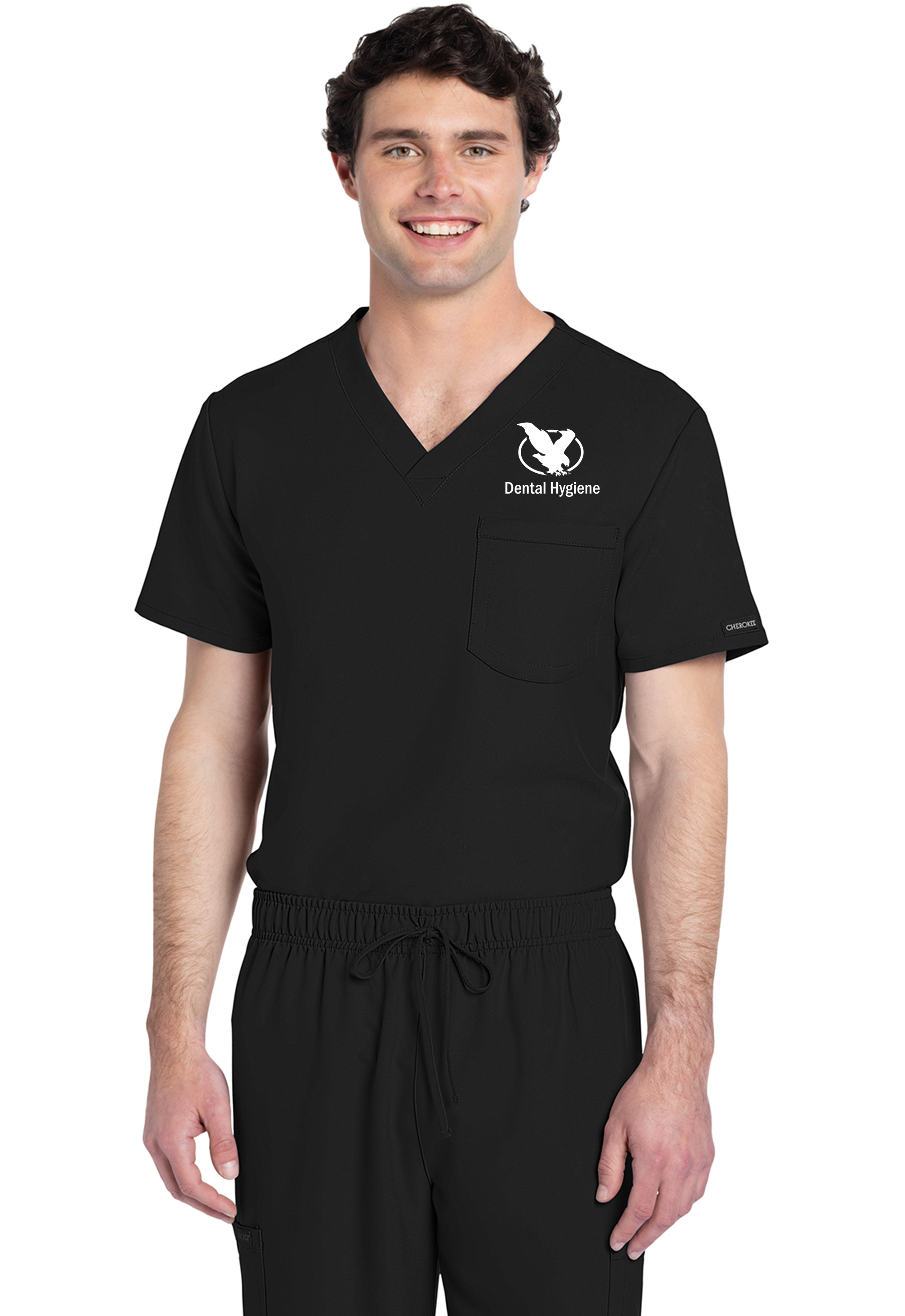 LCCC Dental Hygiene - Unisex 1-Pocket V-Neck Scrub Top