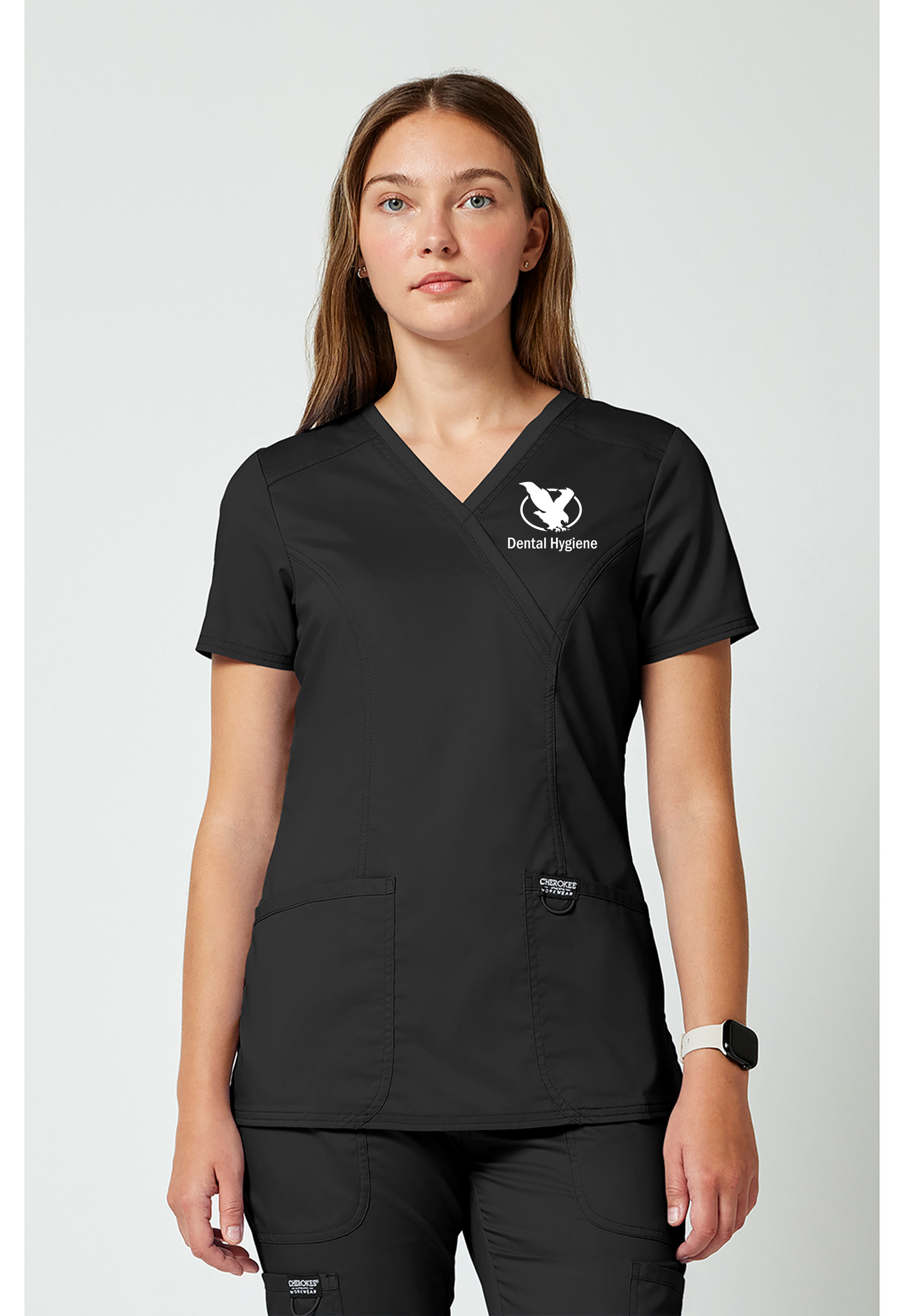 LCCC Dental Hygiene - 3-Pocket Mock Wrap Scrub Top
