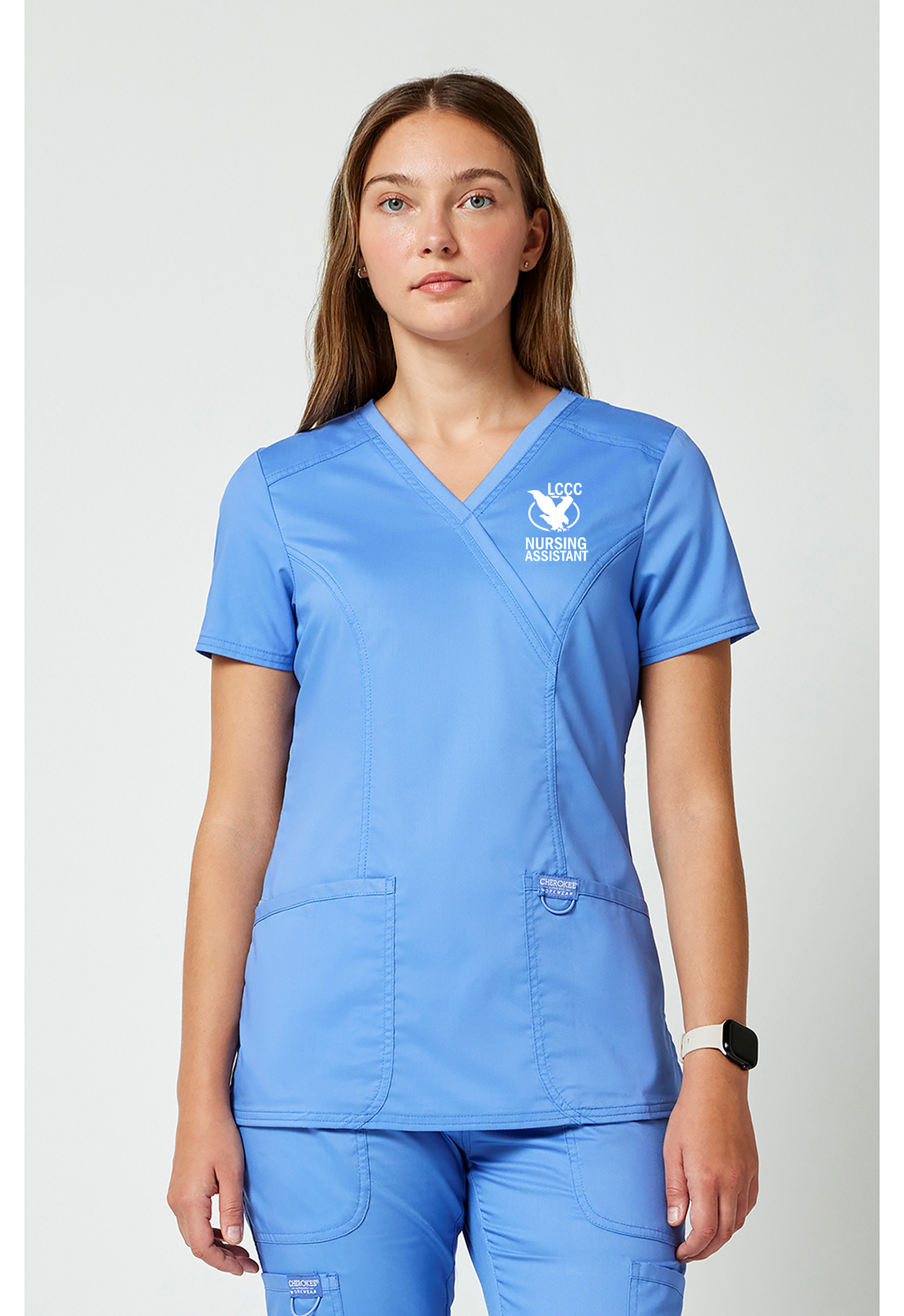 LCCC CNA - 3-Pocket Mock Wrap Scrub Top