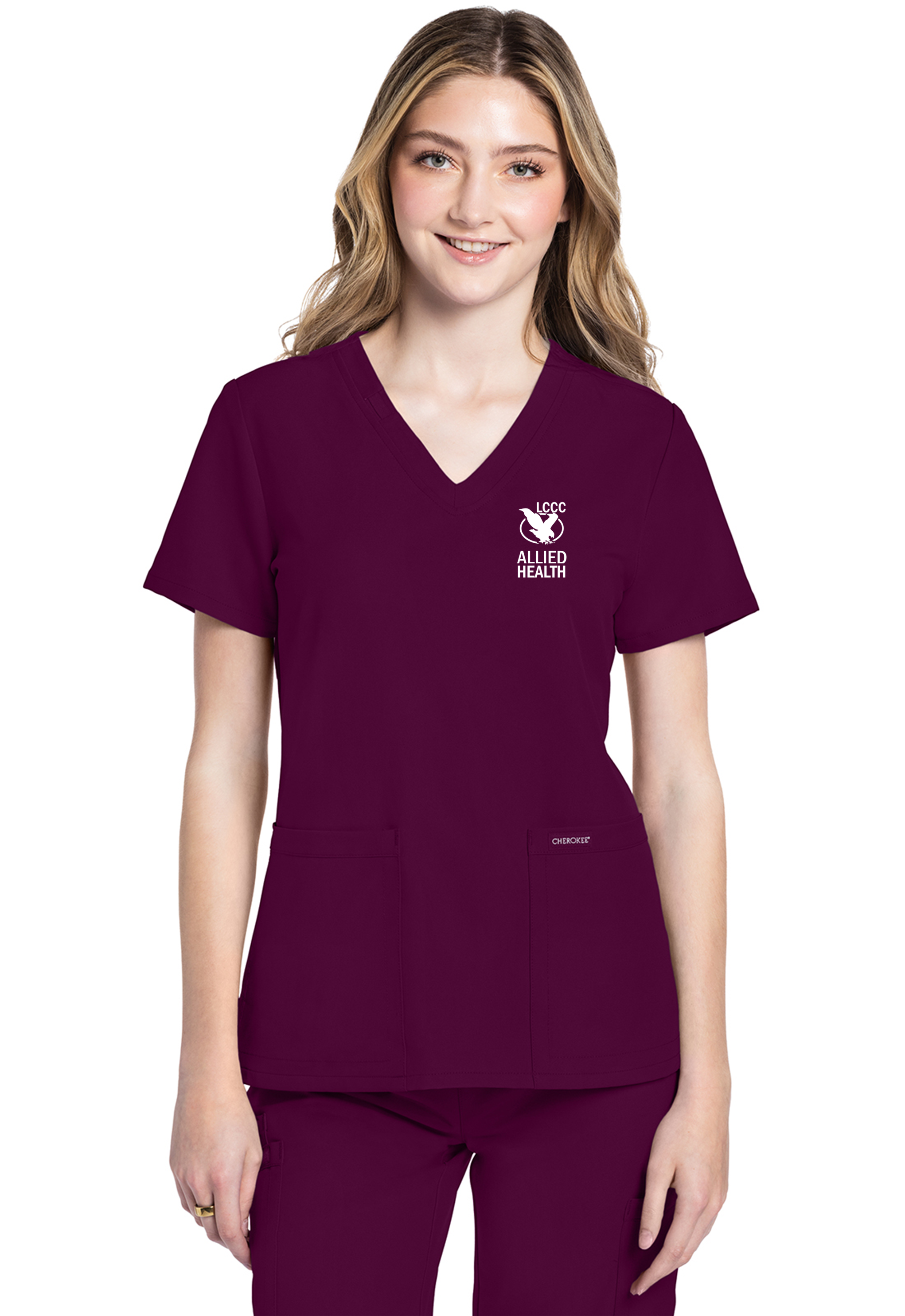 LCCC Allied Health - 2-Pocket V-Neck Scrub Top